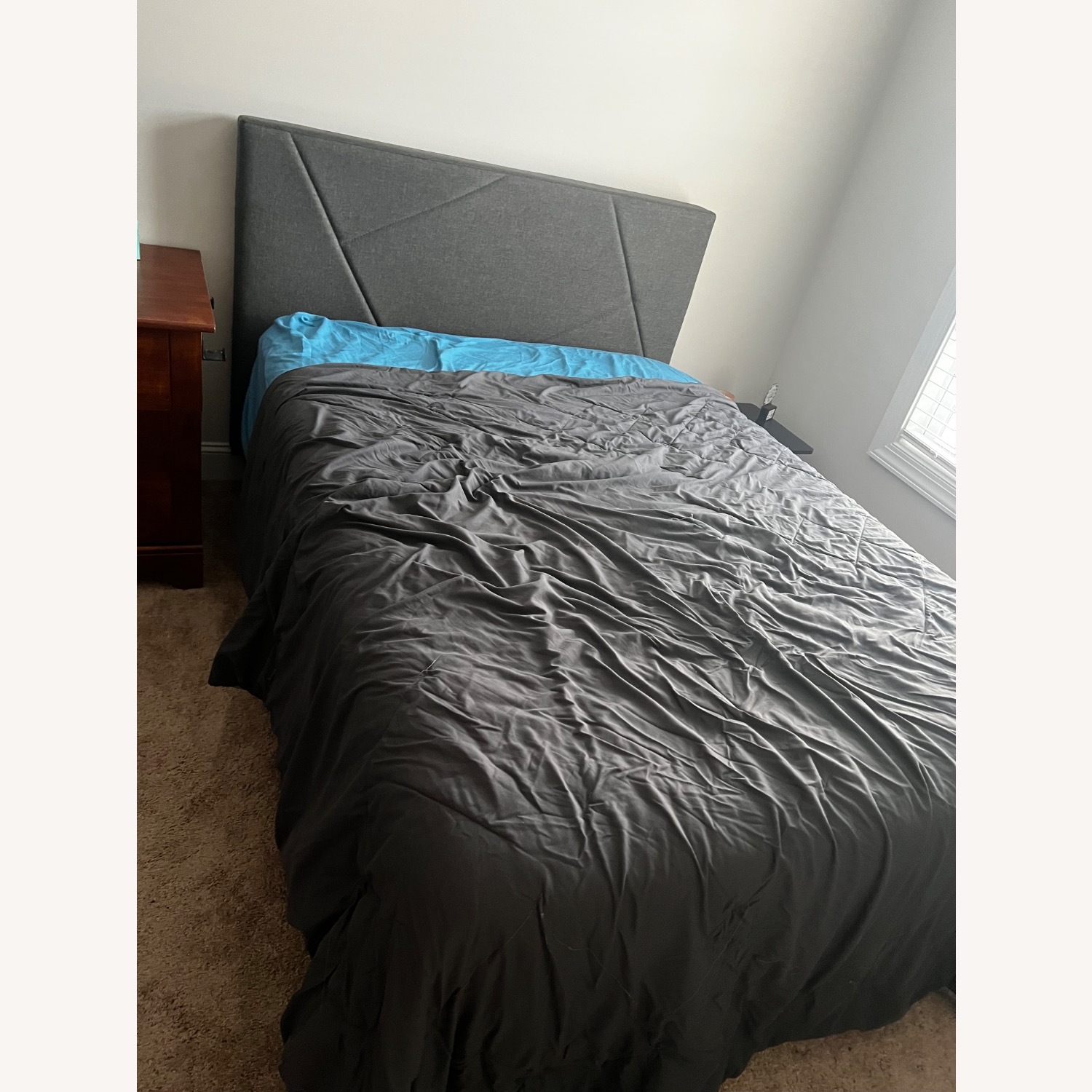 Dark Gray Full Size Bed Frame - image-2