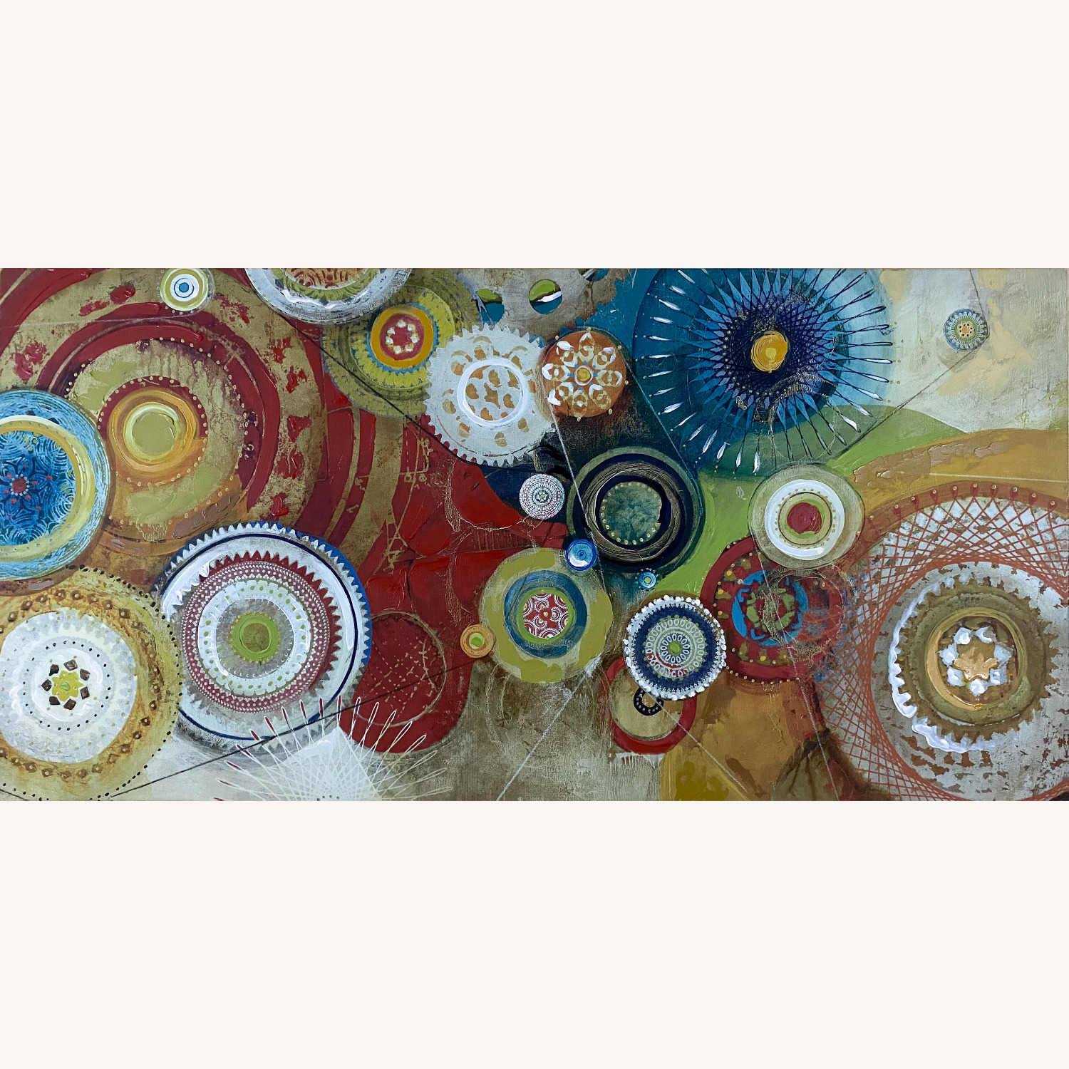 World Market Colorful Abstract Art Print - image-1