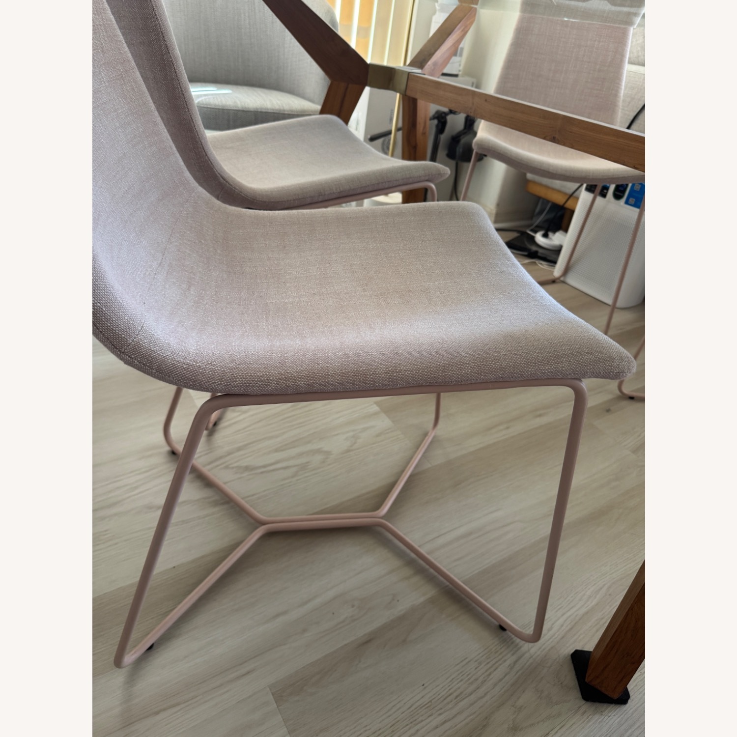 West Elm Slope Dining Chair Set of 4 Pink - image-1