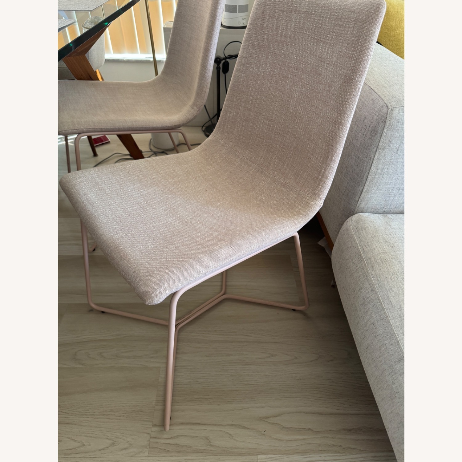 West Elm Slope Dining Chair Set of 4 Pink - image-0