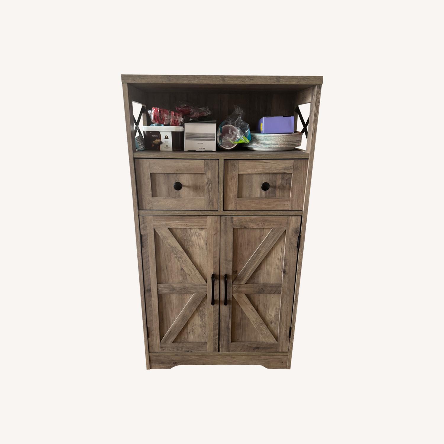 Farmhouse Storage Cabinet with Drawers and Adjustable Shelves - image-0