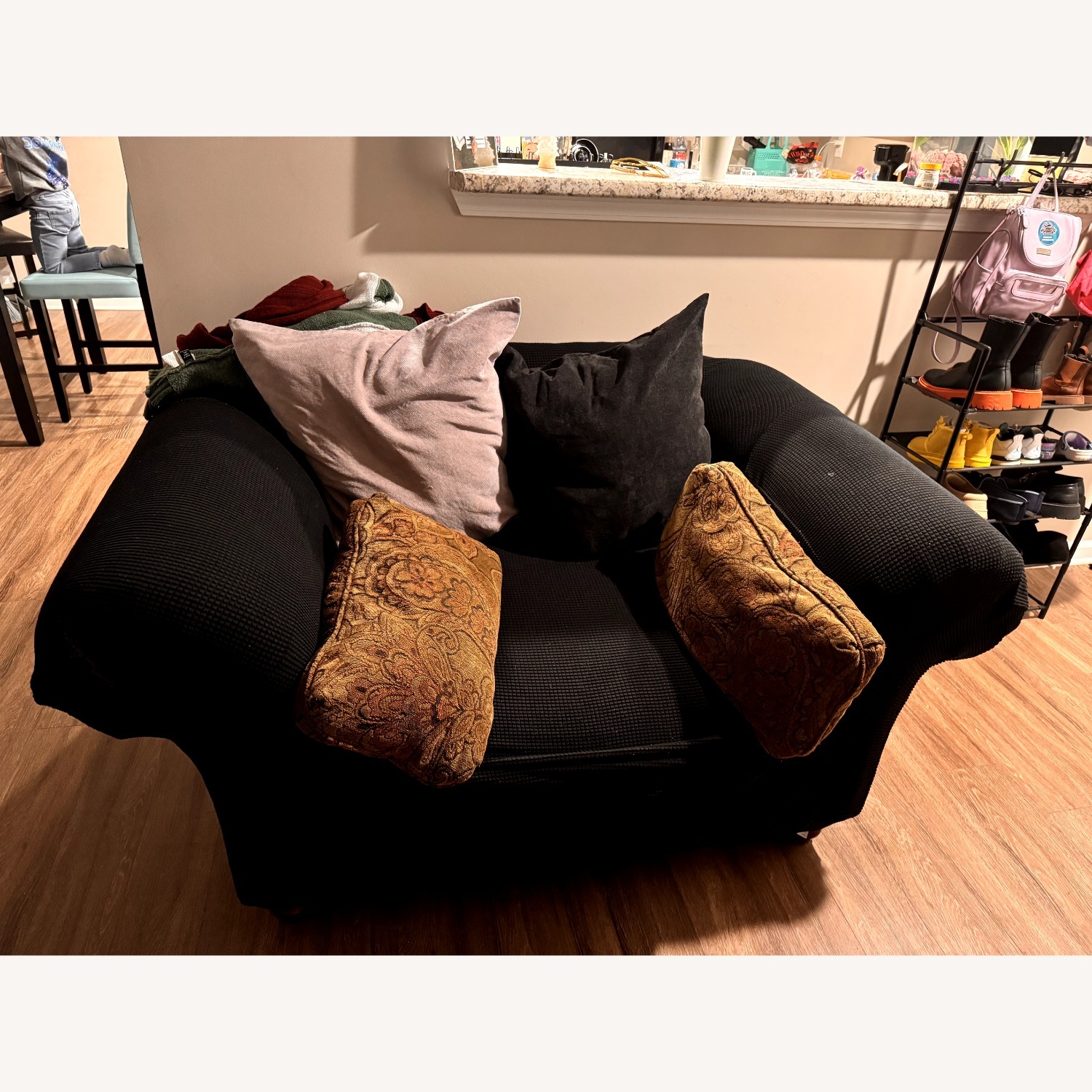 Havertys Blended Felt Pattern Sofa - image-1
