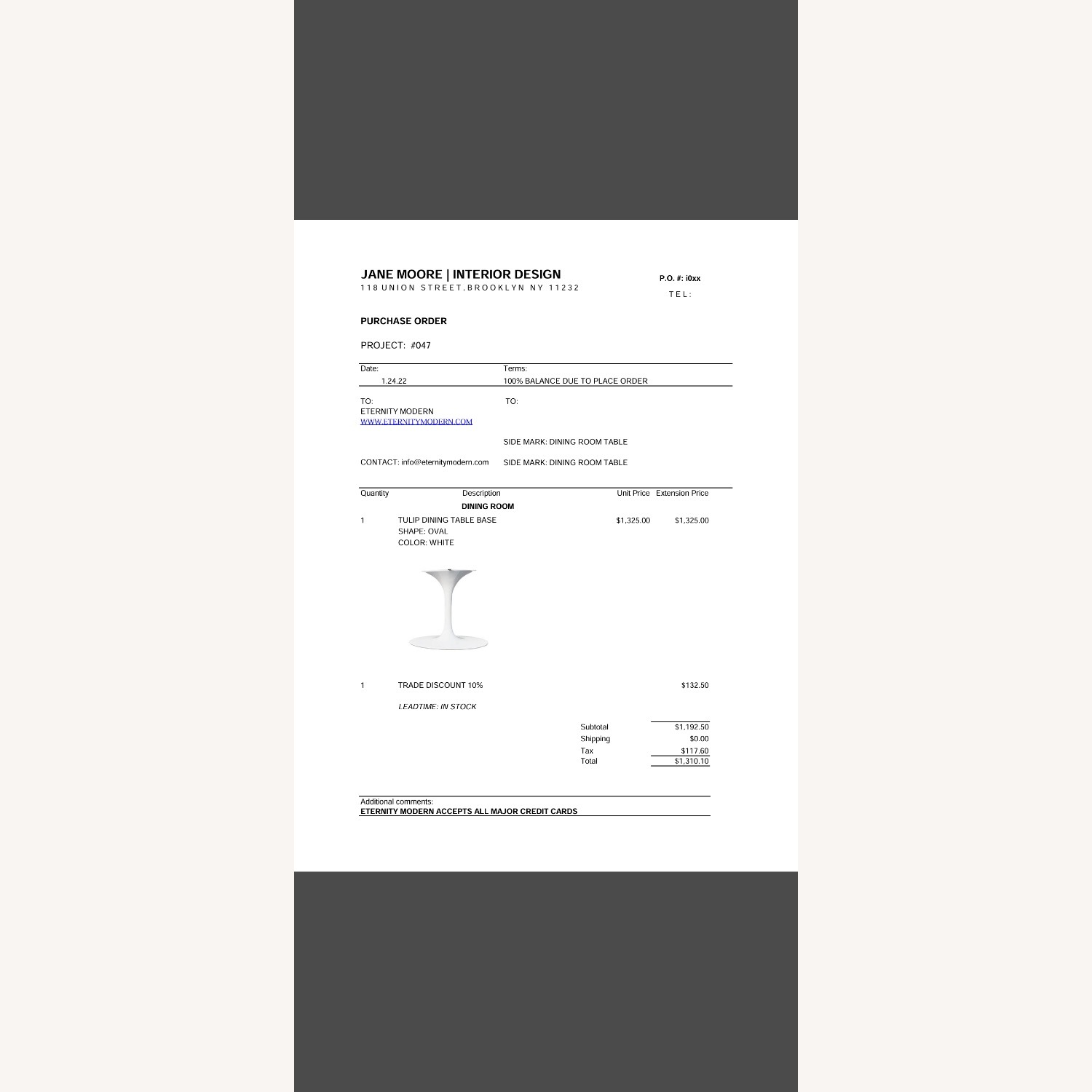 Custom Caesarstone Tulip Dining Table – Oval - image-6