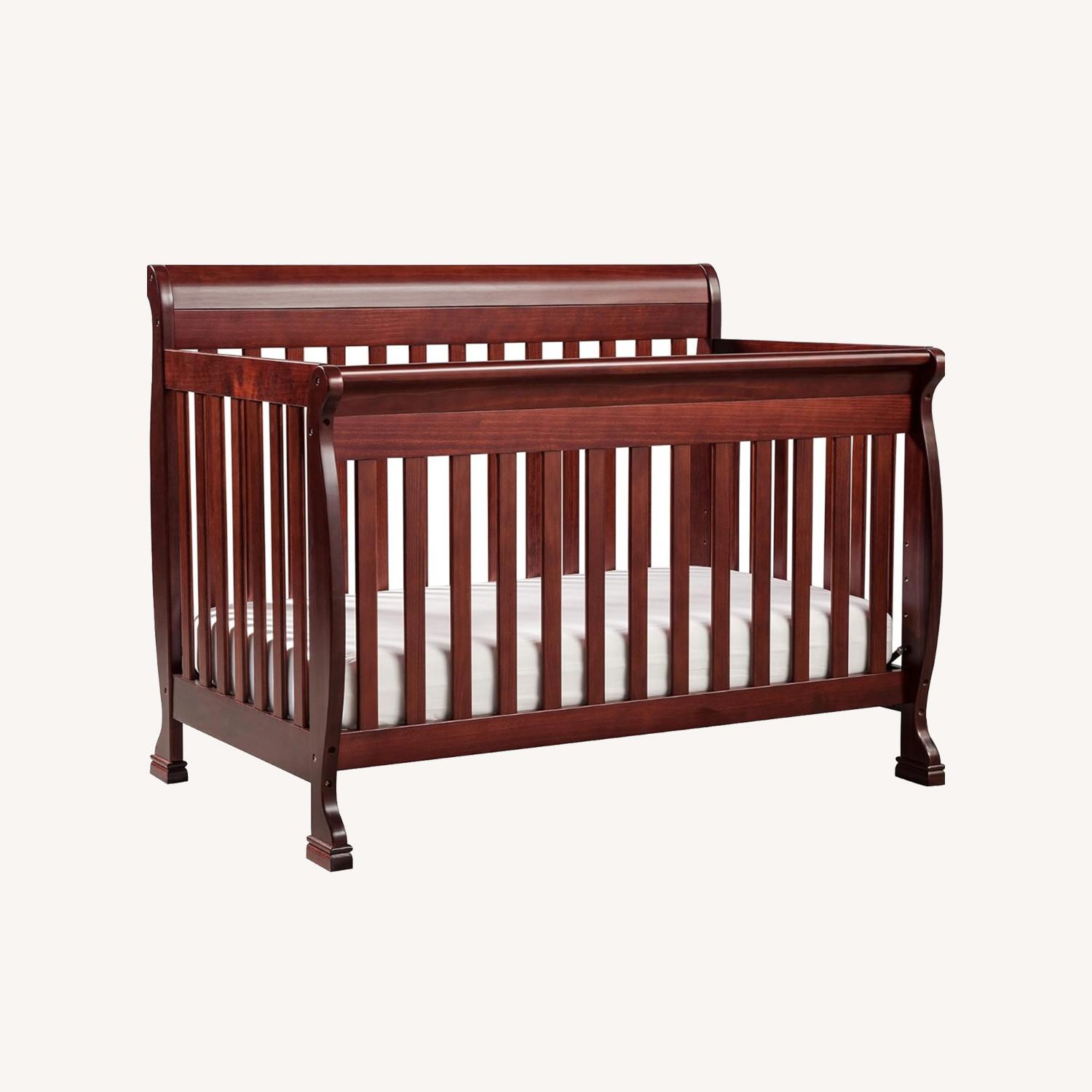 Solid Wood Full Size Bed/Convertible Crib - image-0
