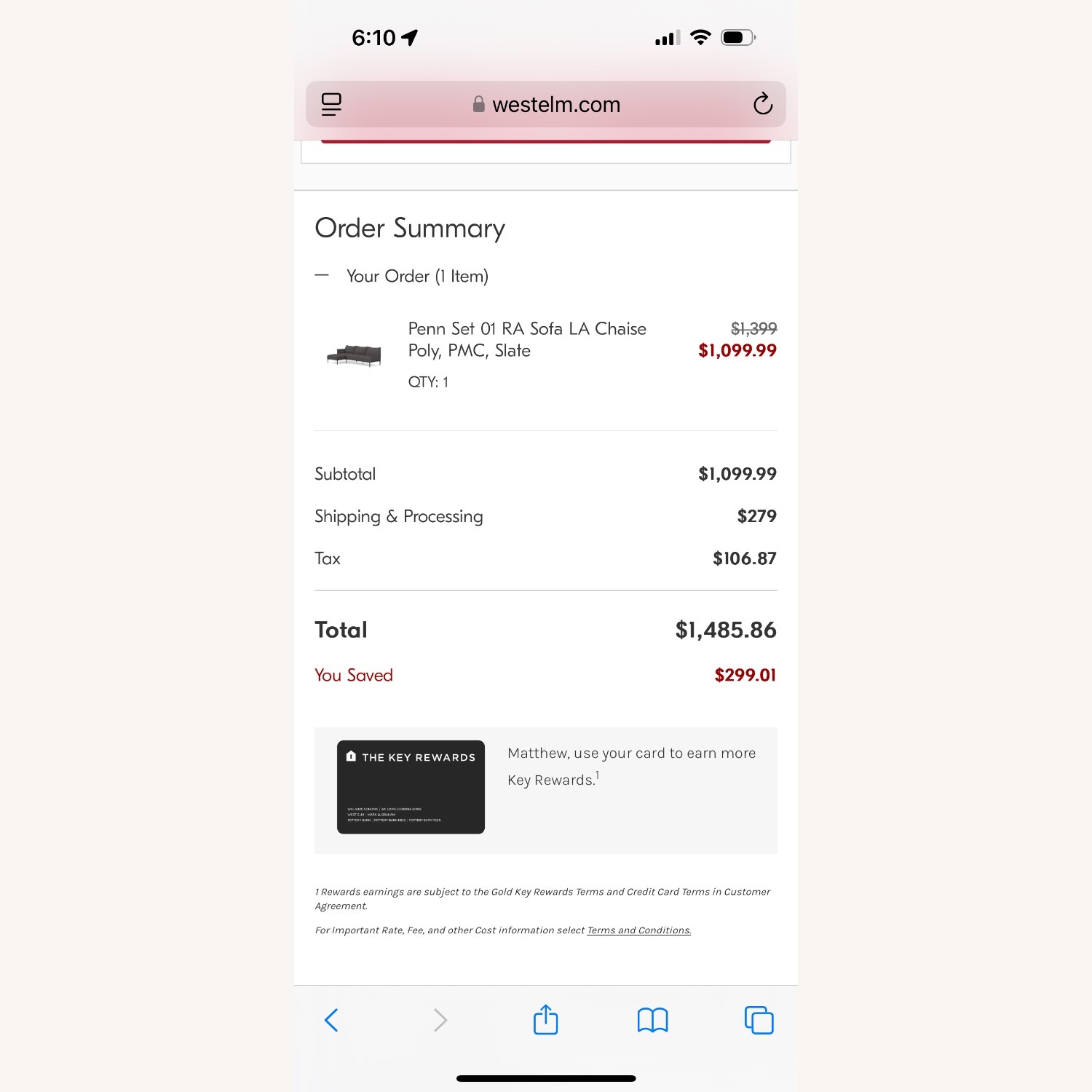 West Elm Penn Left Facing Sectional - image-7