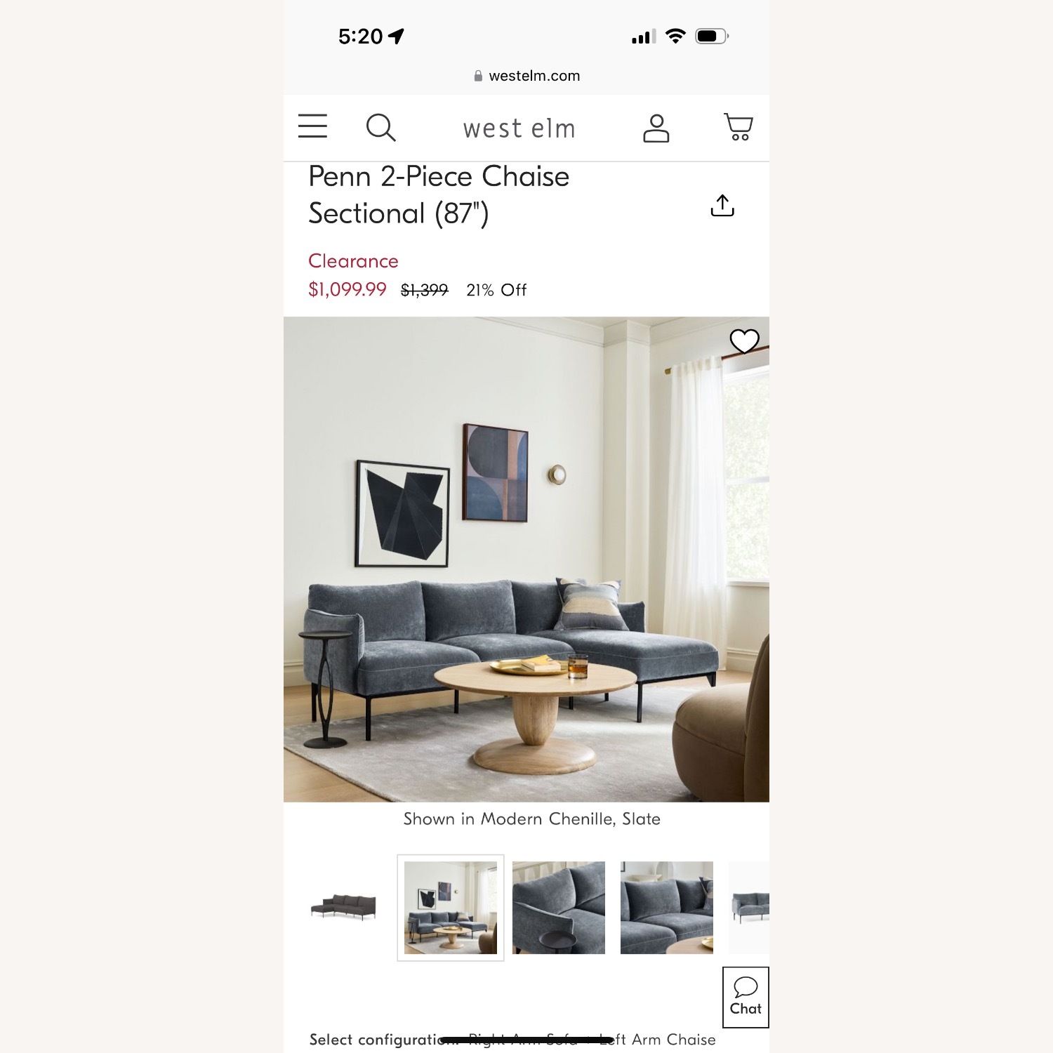 West Elm Penn Left Facing Sectional - image-6