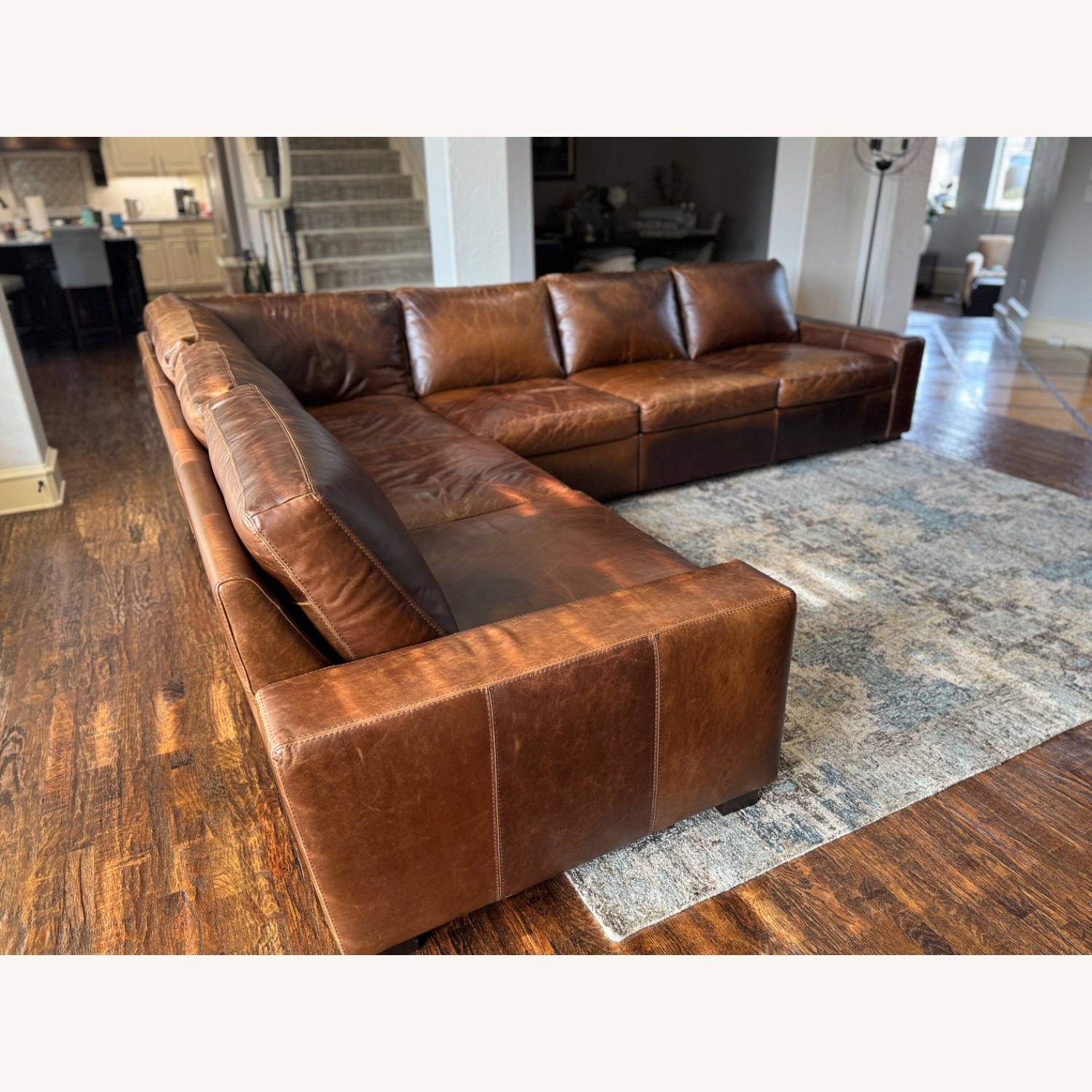 Italian Leather Sectional Sofa - image-3