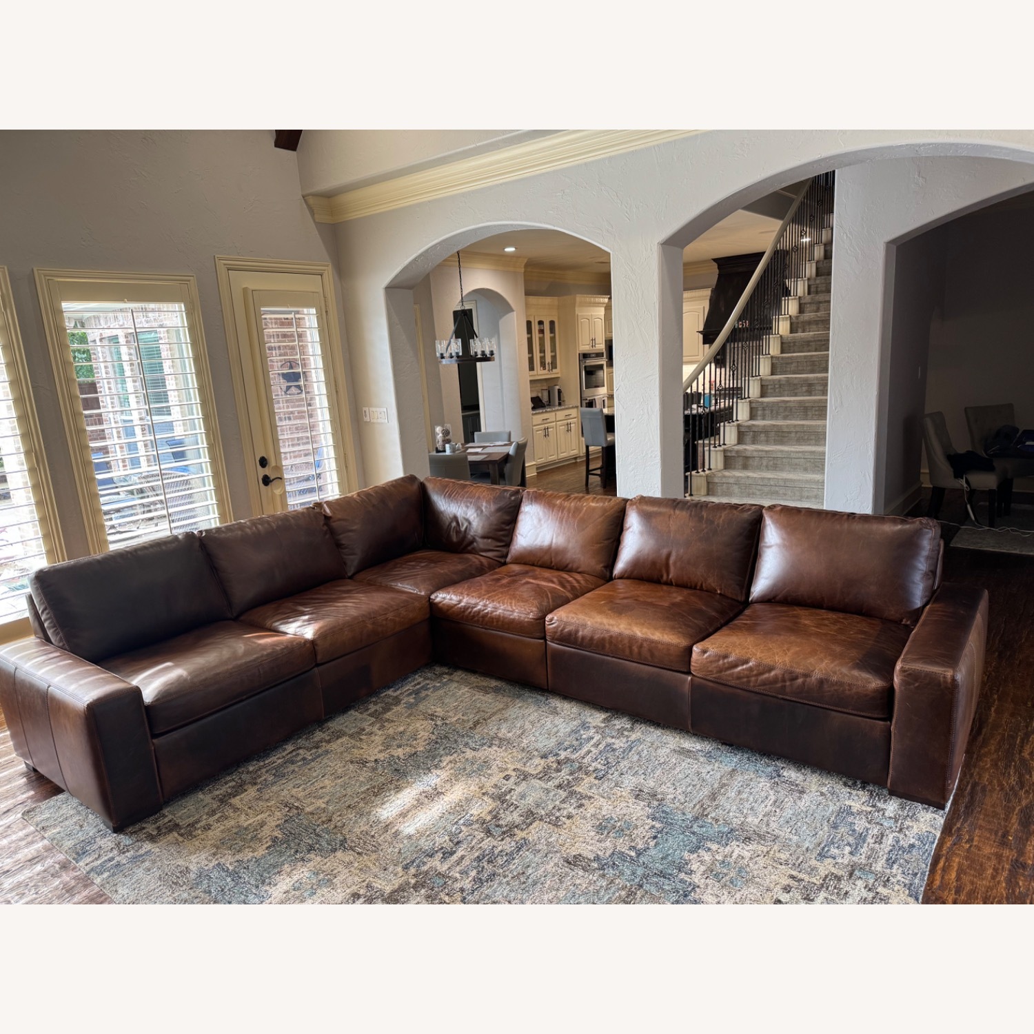 Italian Leather Sectional Sofa - image-4
