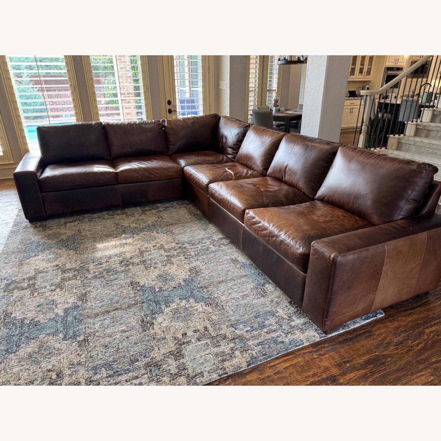 Italian Leather Sectional Sofa - image-1