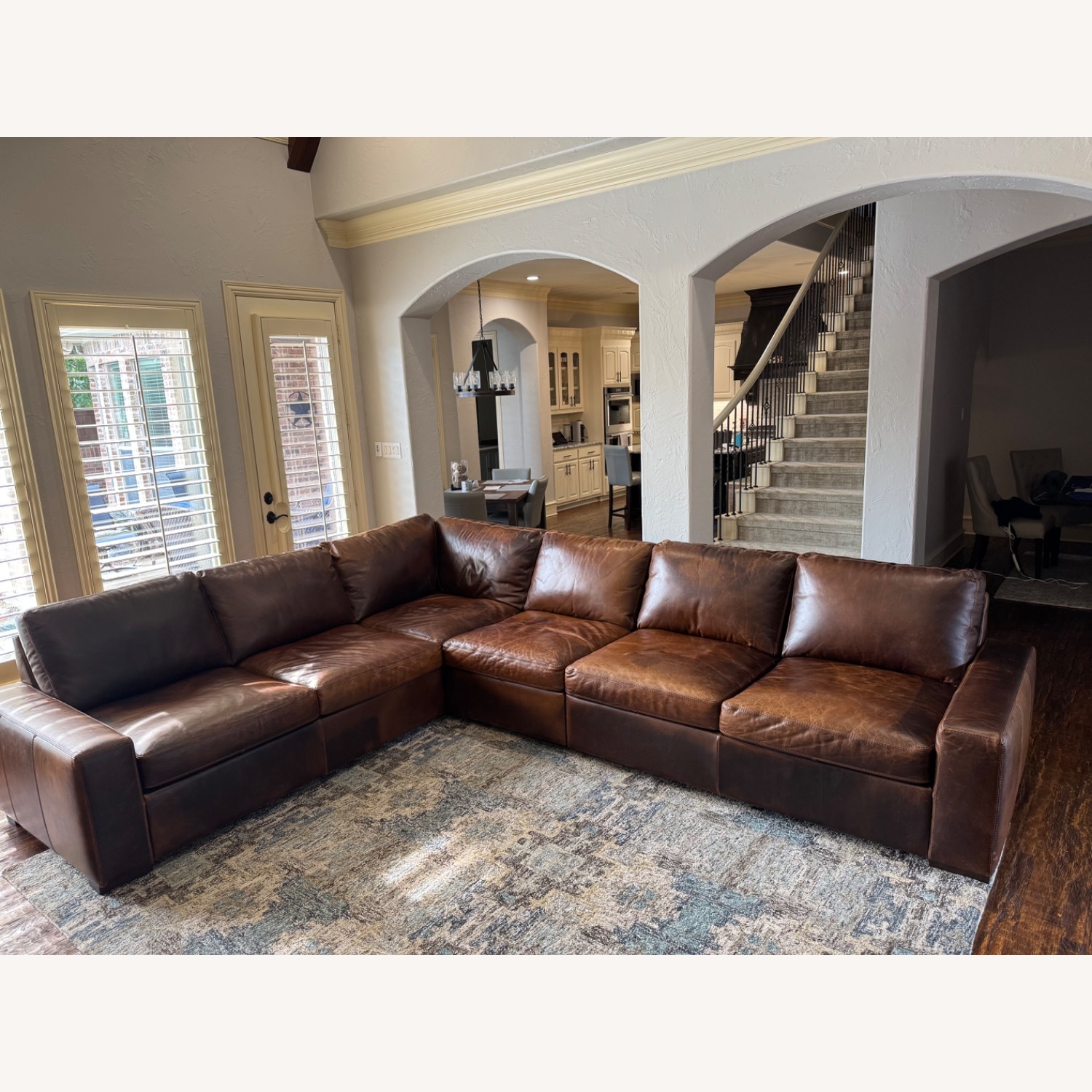 Italian Leather Sectional Sofa - image-2