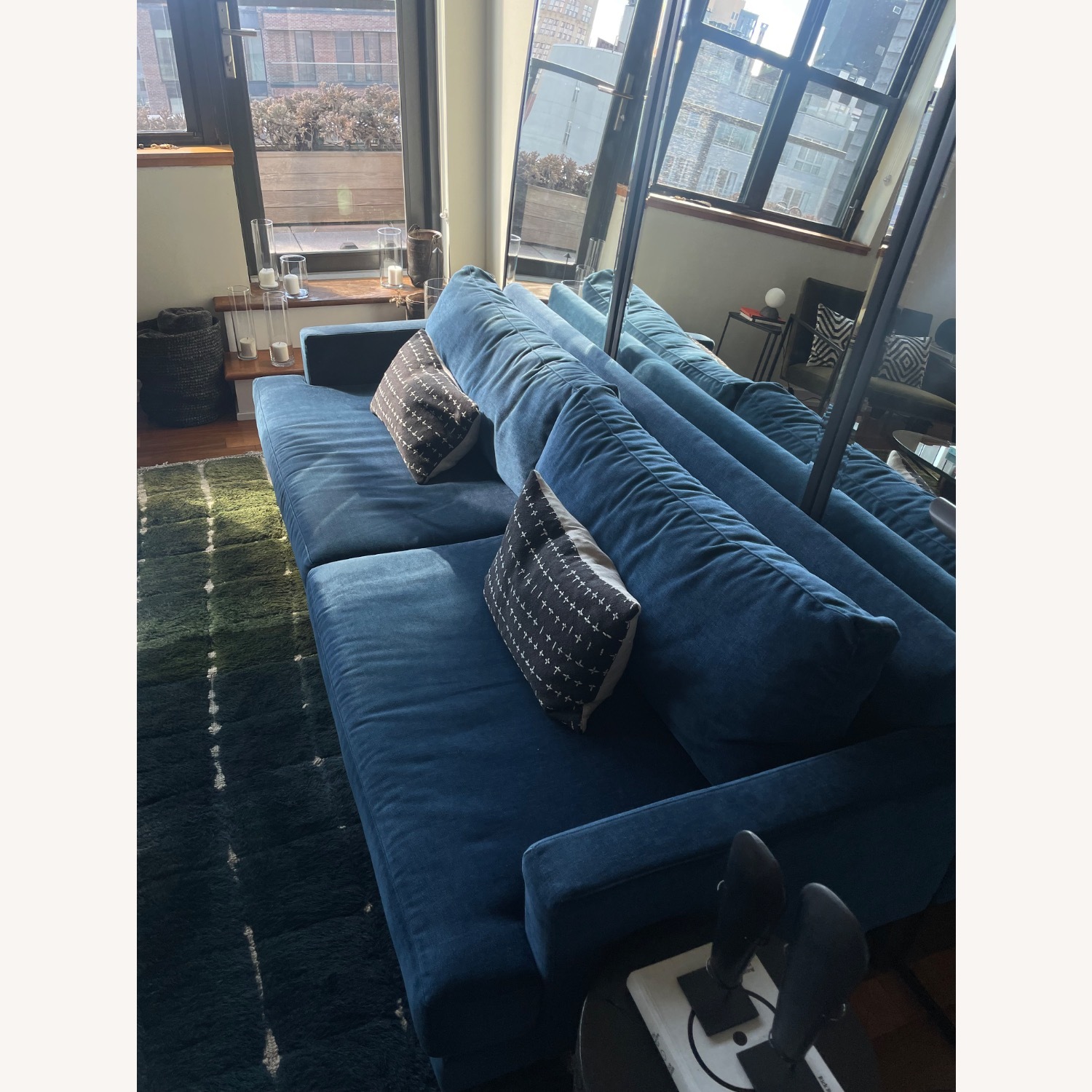 West Elm Andes Sofa Blue - image-1