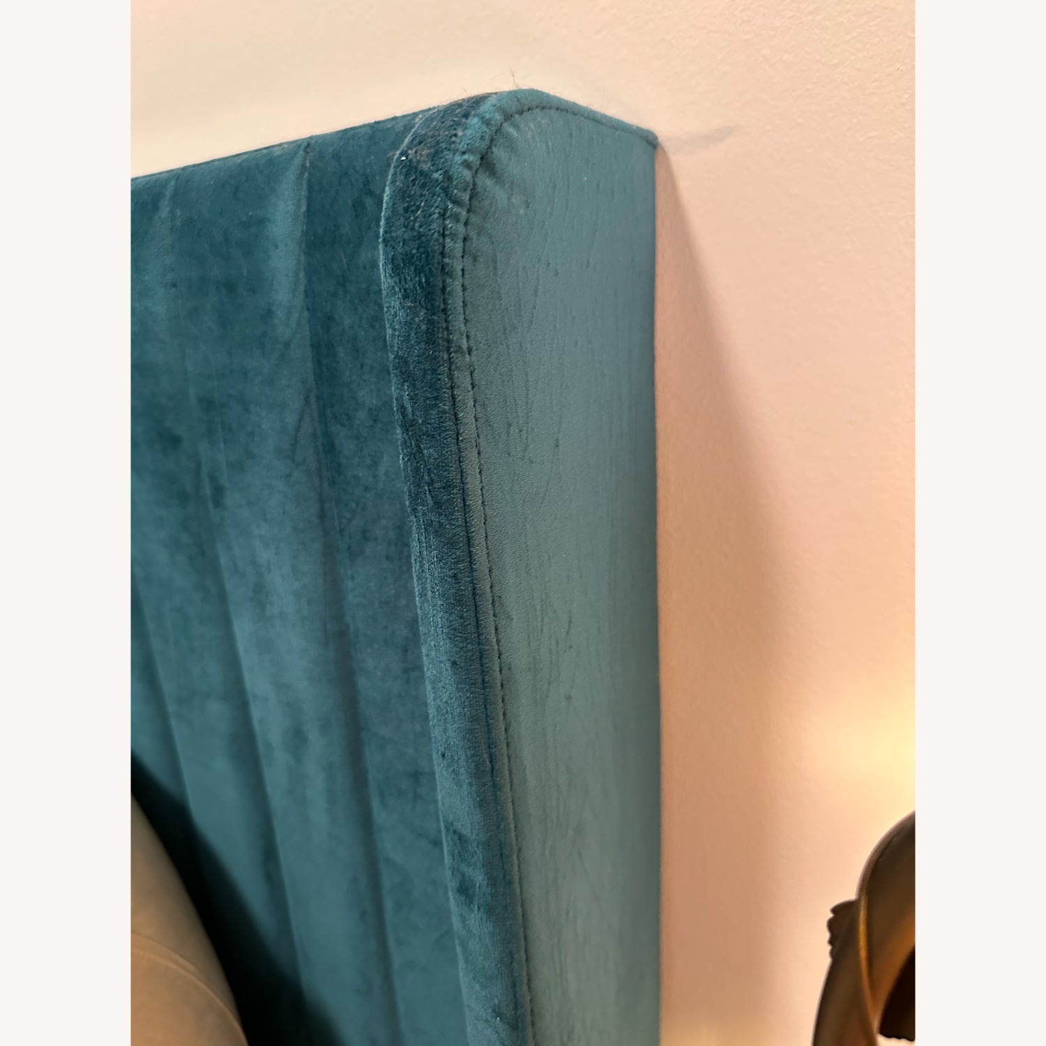 Willa Arlo Blue Velvet Platform Bed - image-1