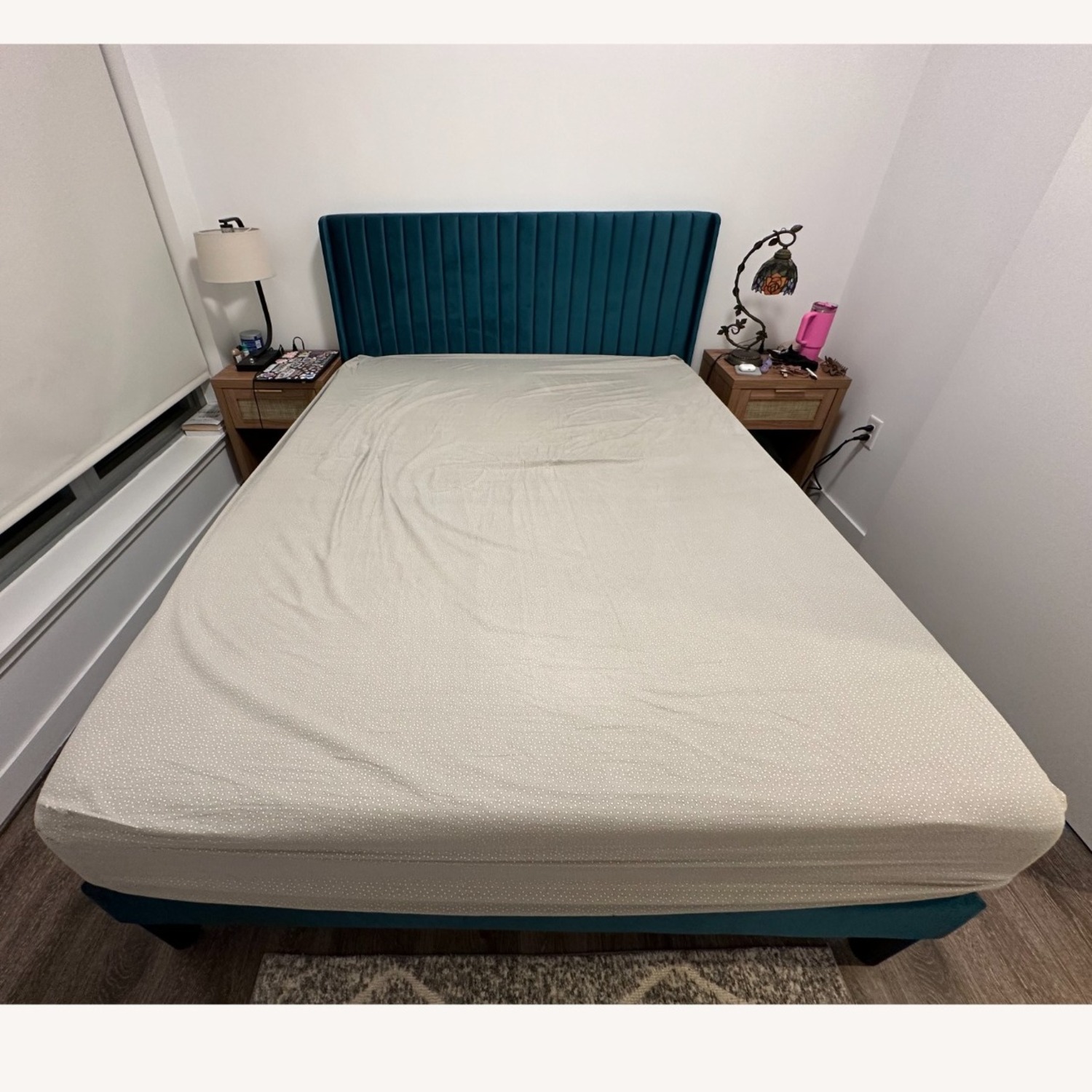 Willa Arlo Blue Velvet Platform Bed - image-6