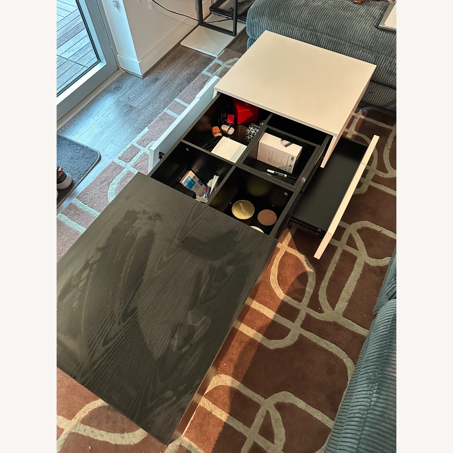 Sliding Top Coffee Table with Storage - image-2