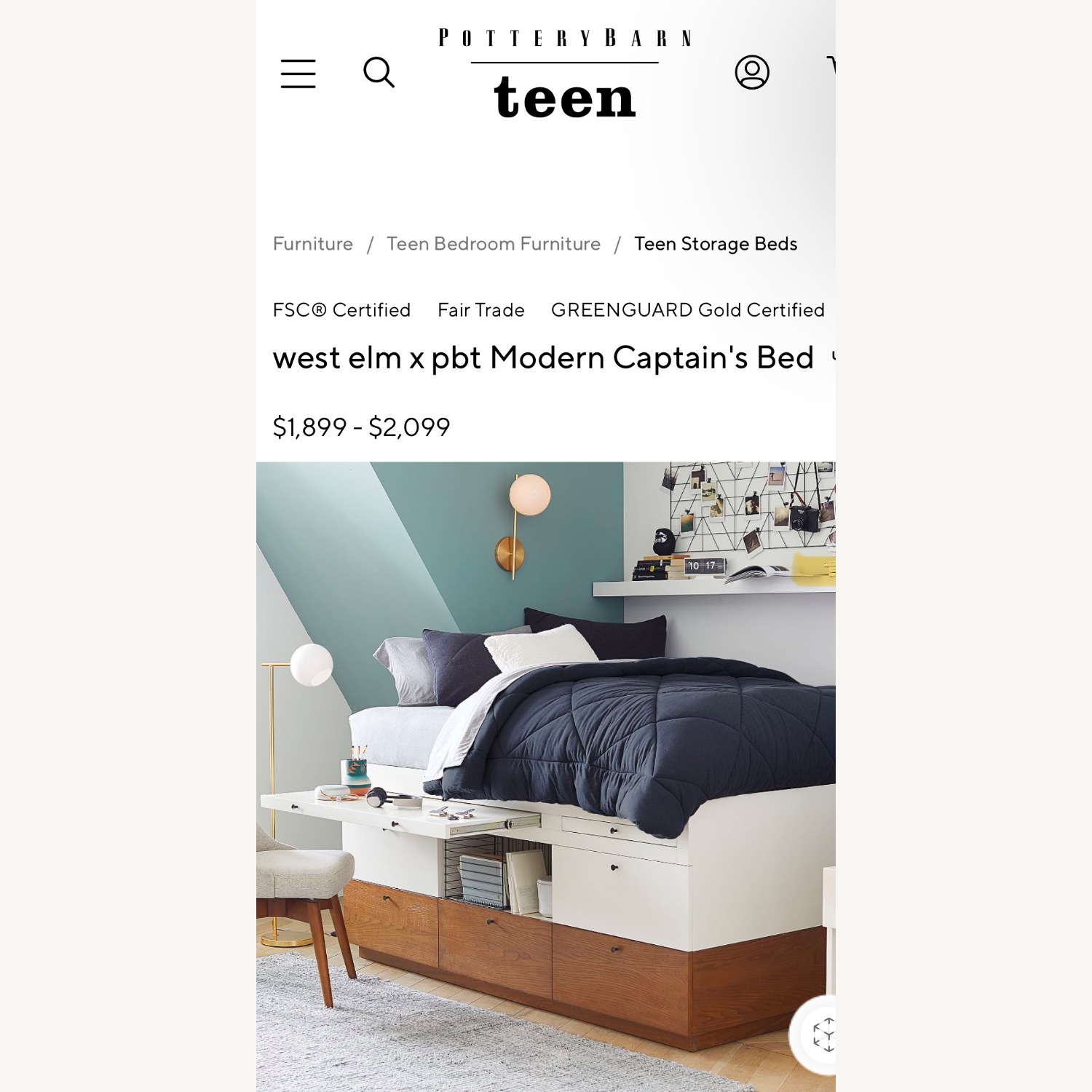West Elm x Pbt Modern Captains Bed - image-1