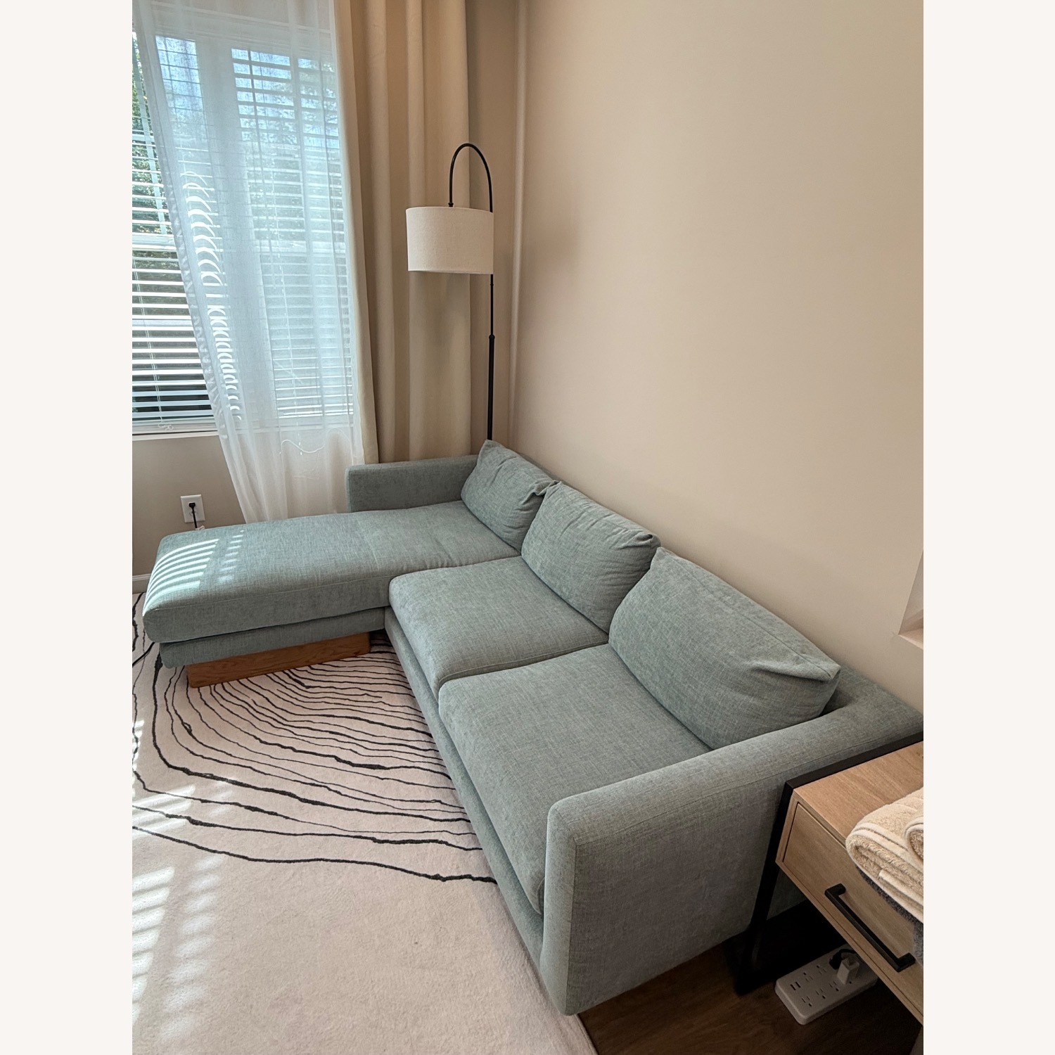 Kalok Berkshire Aqua Reversible Sectional - image-3