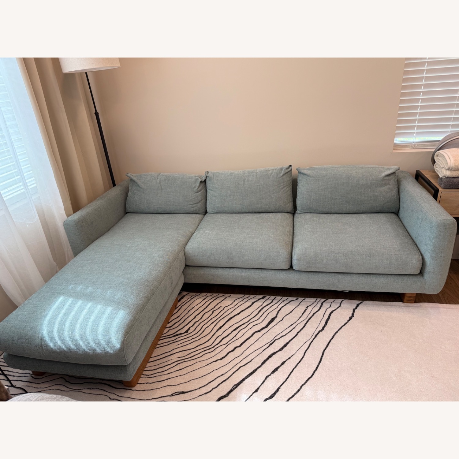 Kalok Berkshire Aqua Reversible Sectional - image-1