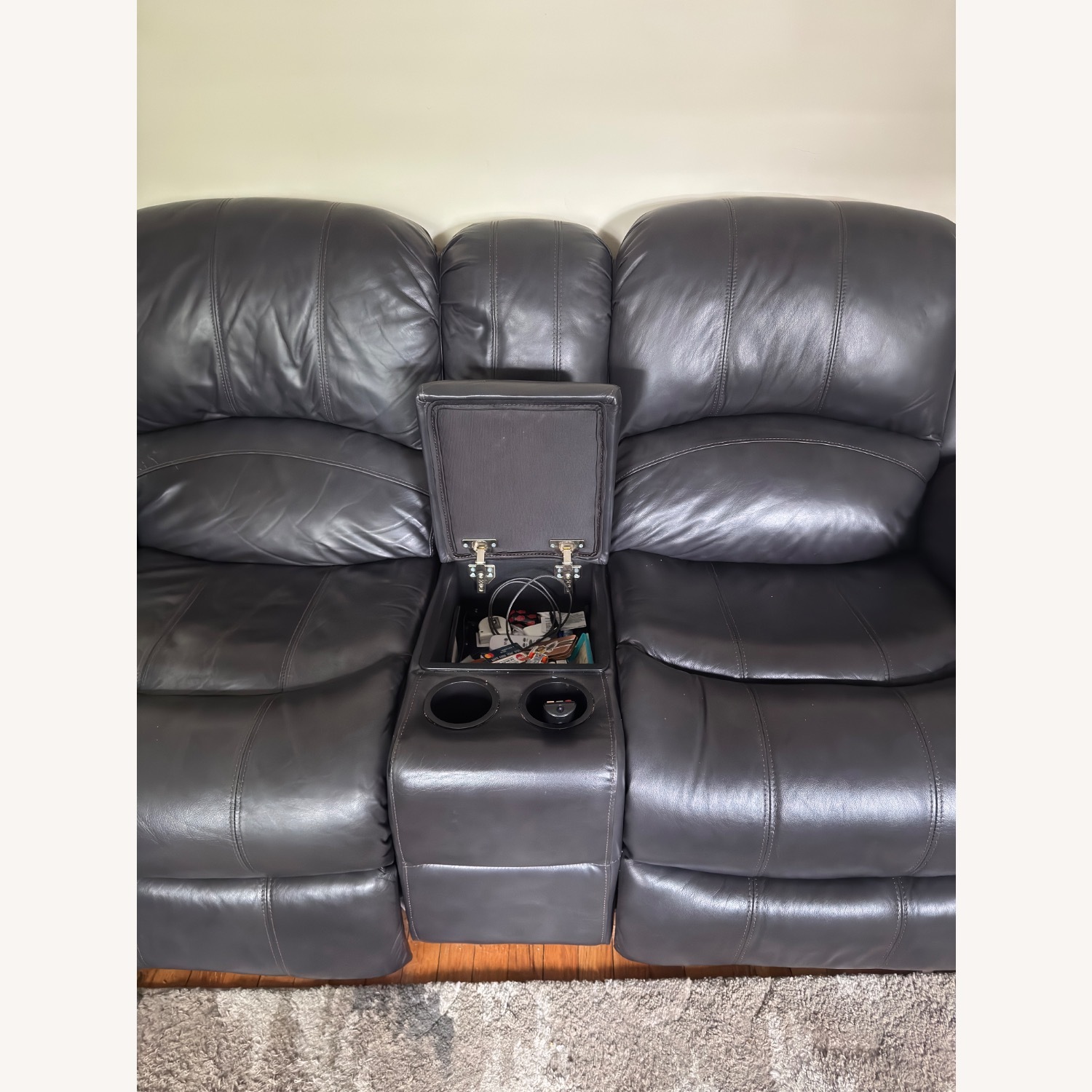 Dark Gray Power Reclining Loveseat - image-4