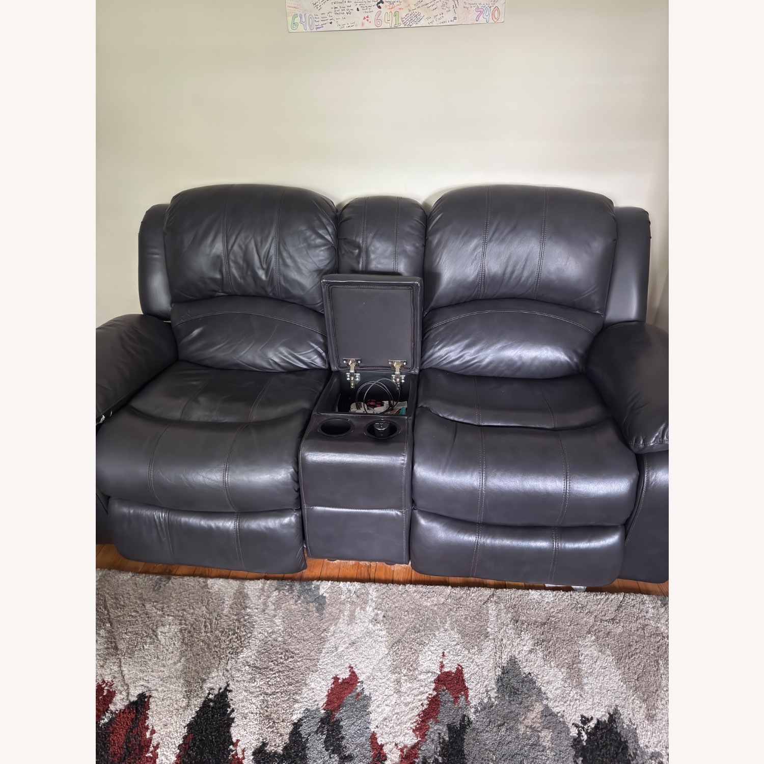 Dark Gray Power Reclining Loveseat - image-3