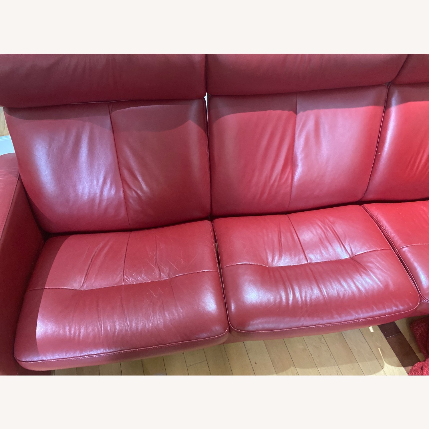 Ekornes Red Sofa - image-4