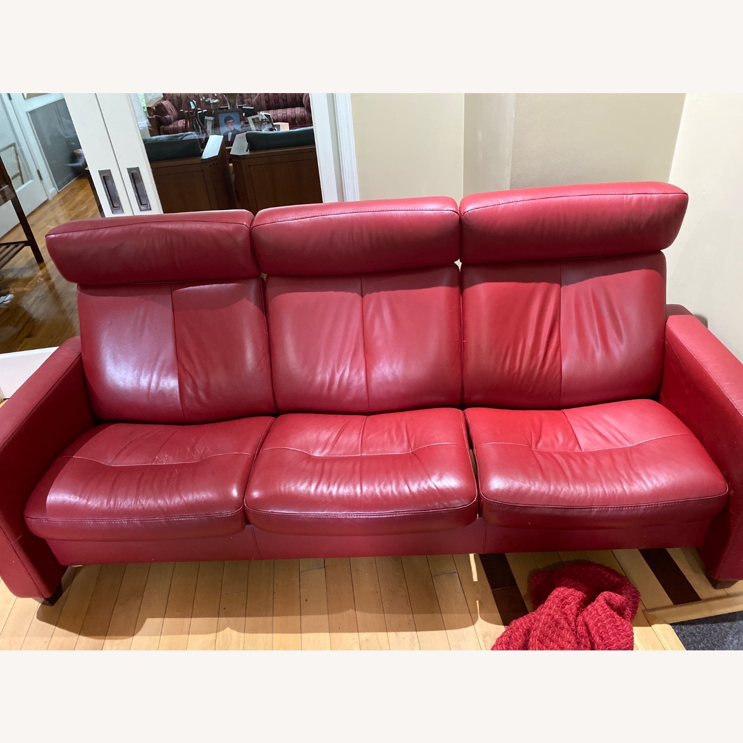 Ekornes Red Sofa - image-1