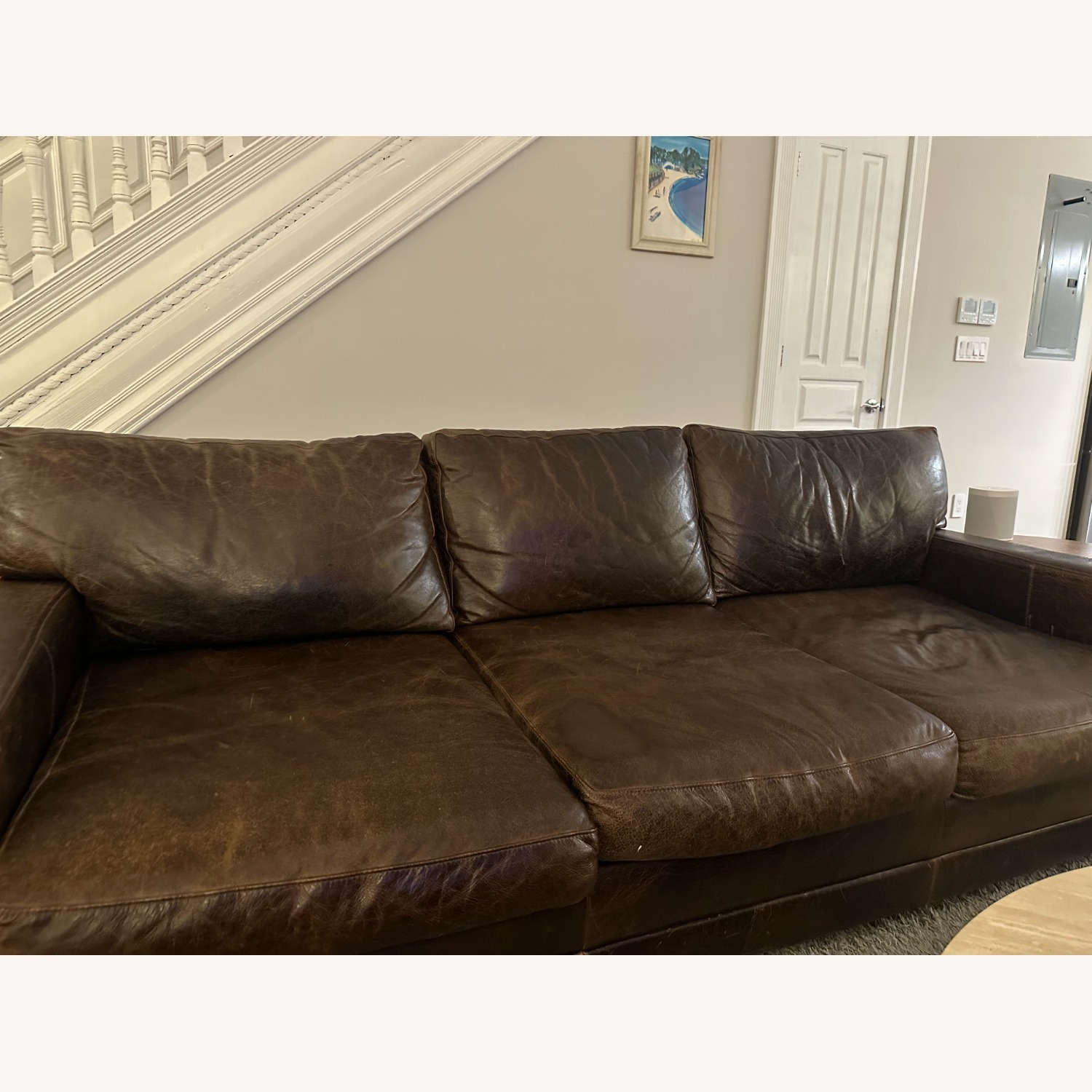 Lawson-Fenning Dark Brown Leather 3 seater Sofa - image-2