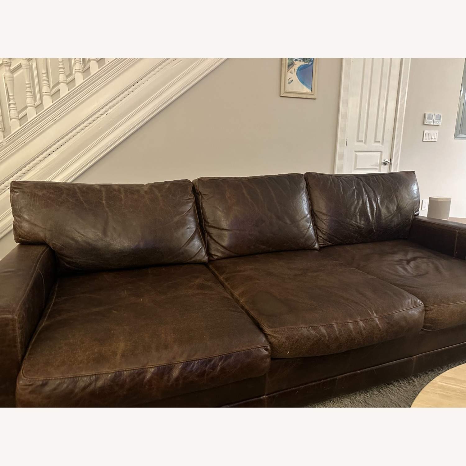 Lawson-Fenning Dark Brown Leather 3 seater Sofa - image-5