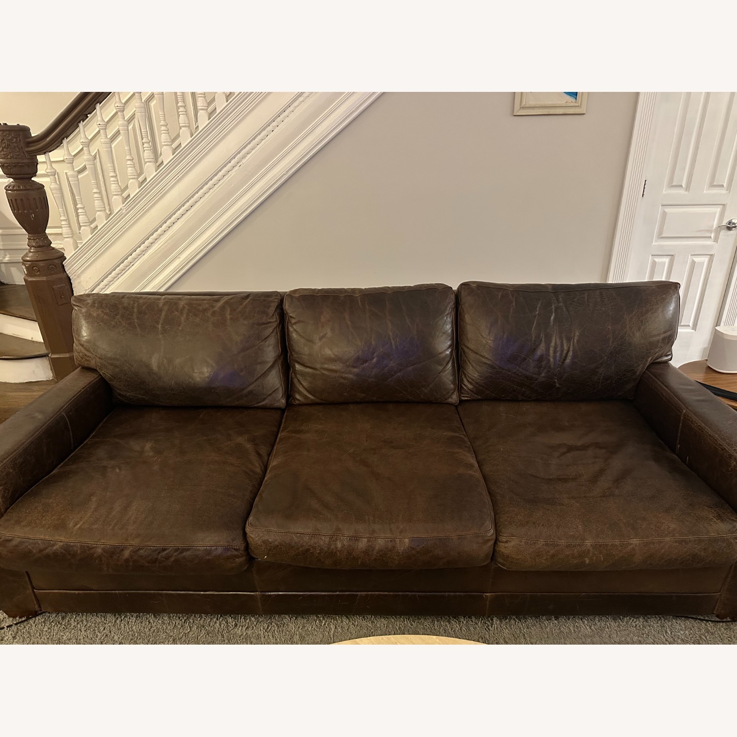 Lawson-Fenning Dark Brown Leather 3 seater Sofa - image-1