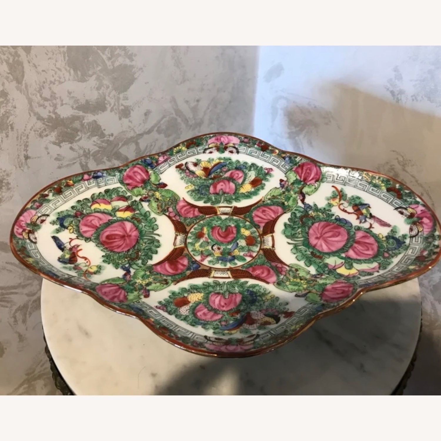 Vintage Rose Medallion Footed Dish / Vase - image-7