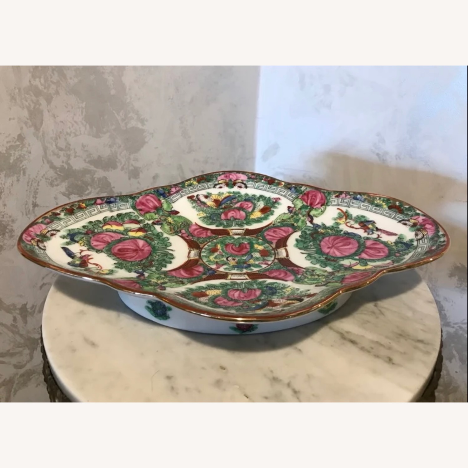 Vintage Rose Medallion Footed Dish / Vase - image-11