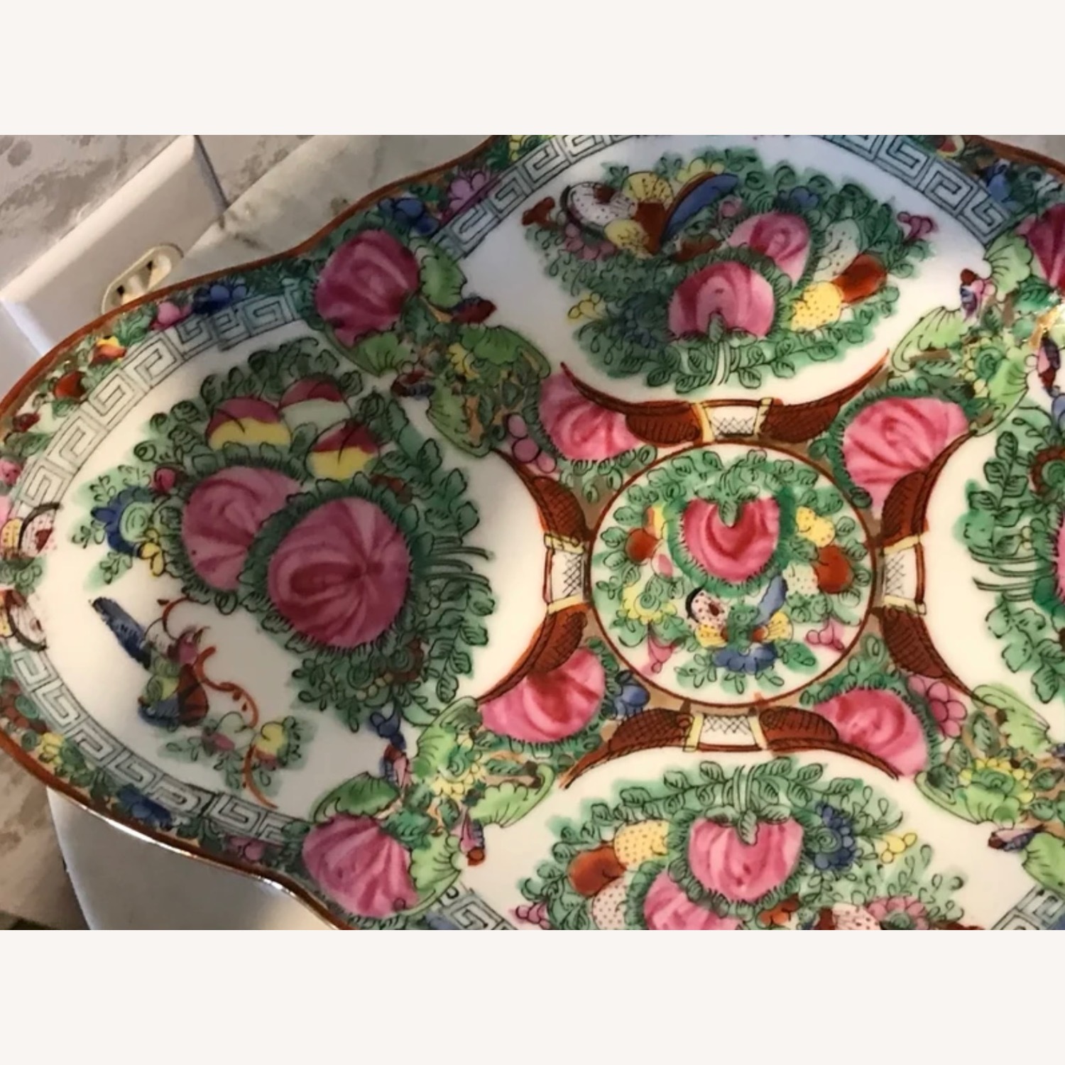 Vintage Rose Medallion Footed Dish / Vase - image-6