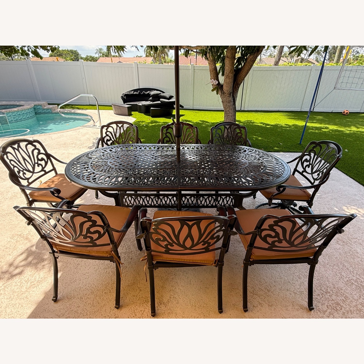 Risingsun 8 - Person Oval Outdoor Dining Set with Cushions - image-2