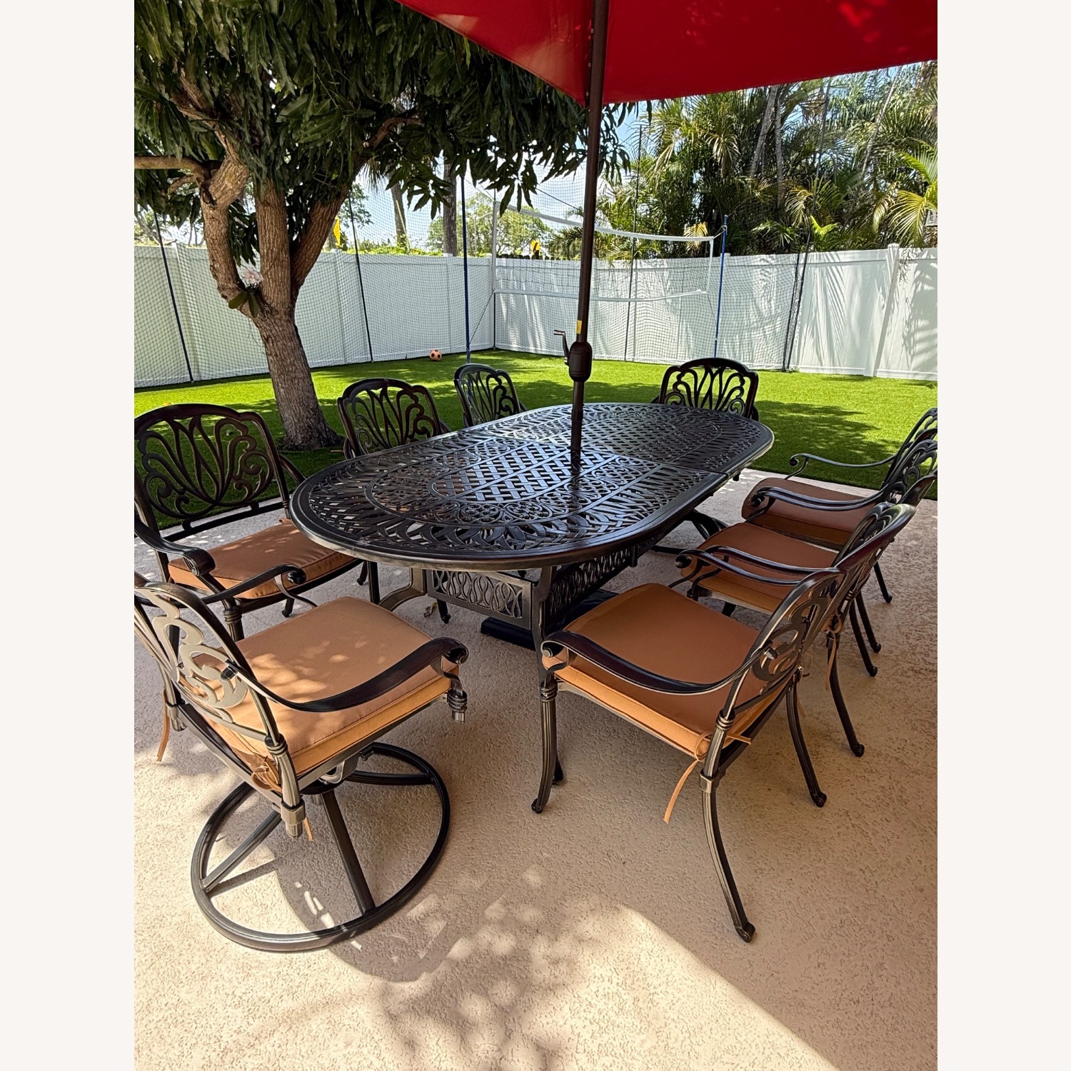 Risingsun 8 - Person Oval Outdoor Dining Set with Cushions - image-5