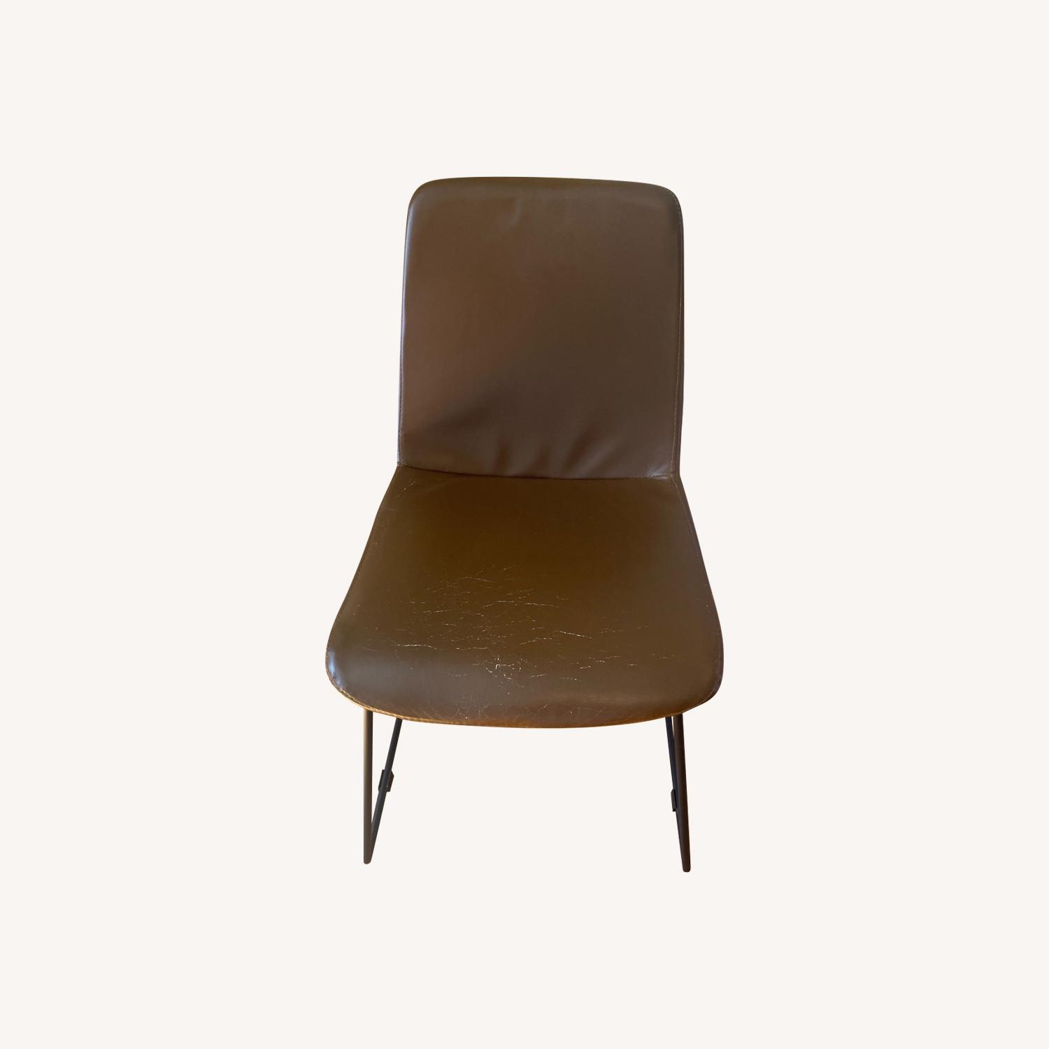 Fernish Turacos Dark Brown Faux Leather Chair - image-0