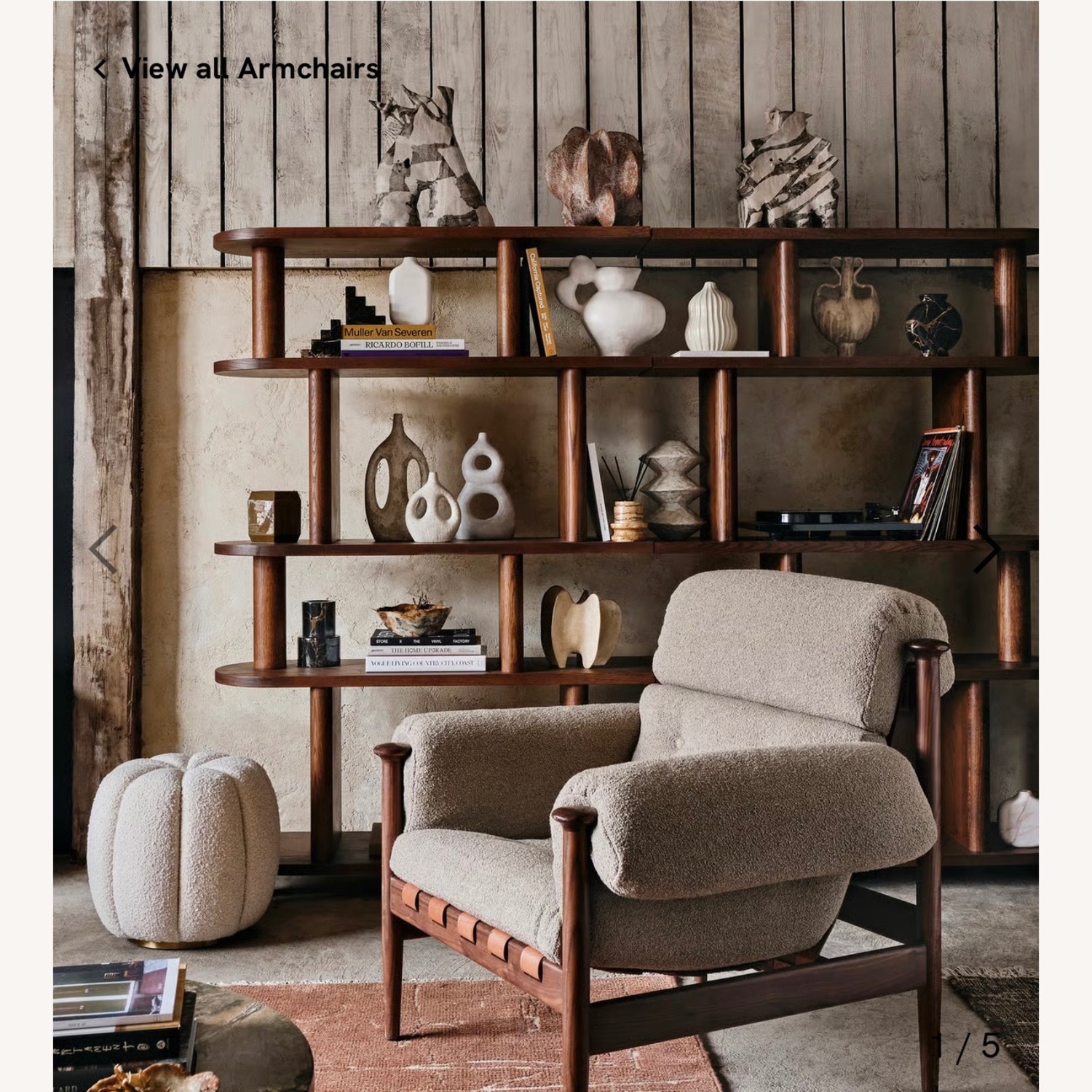 SoHo Home Otis Armchair, Italian Boucle Mushroom - image-16