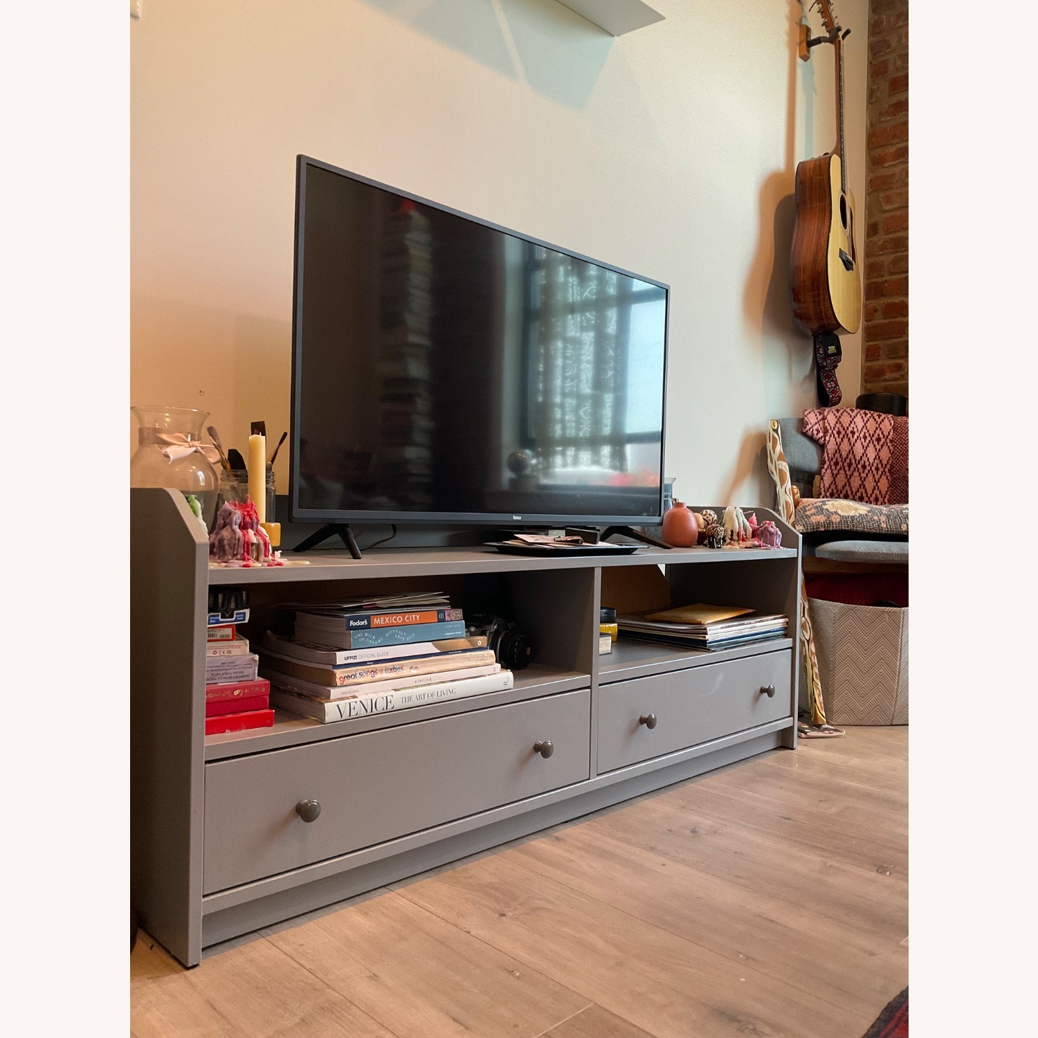 IKEA HAUGA Light Grey Media Storage - image-3