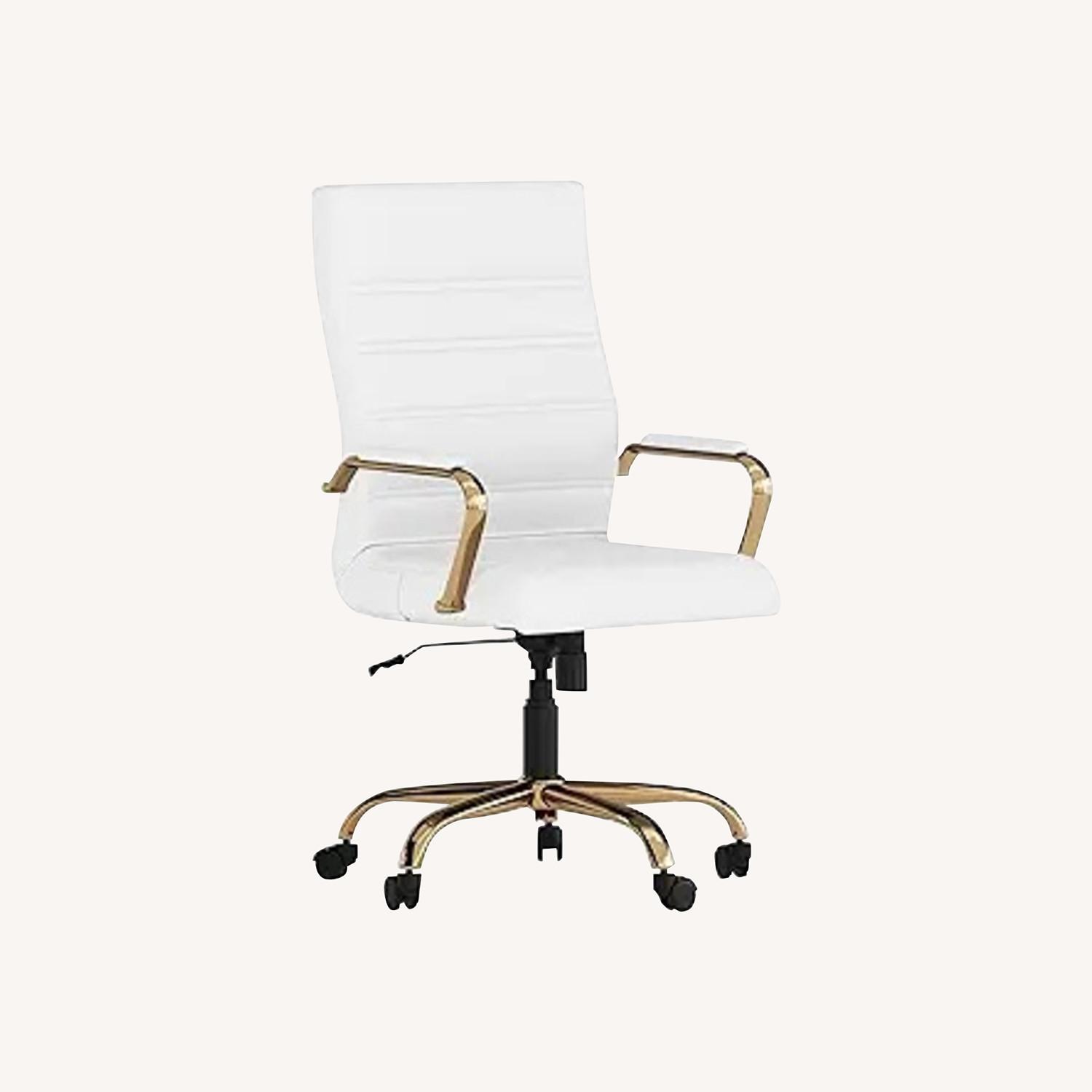 White Leather Office Chair - image-0