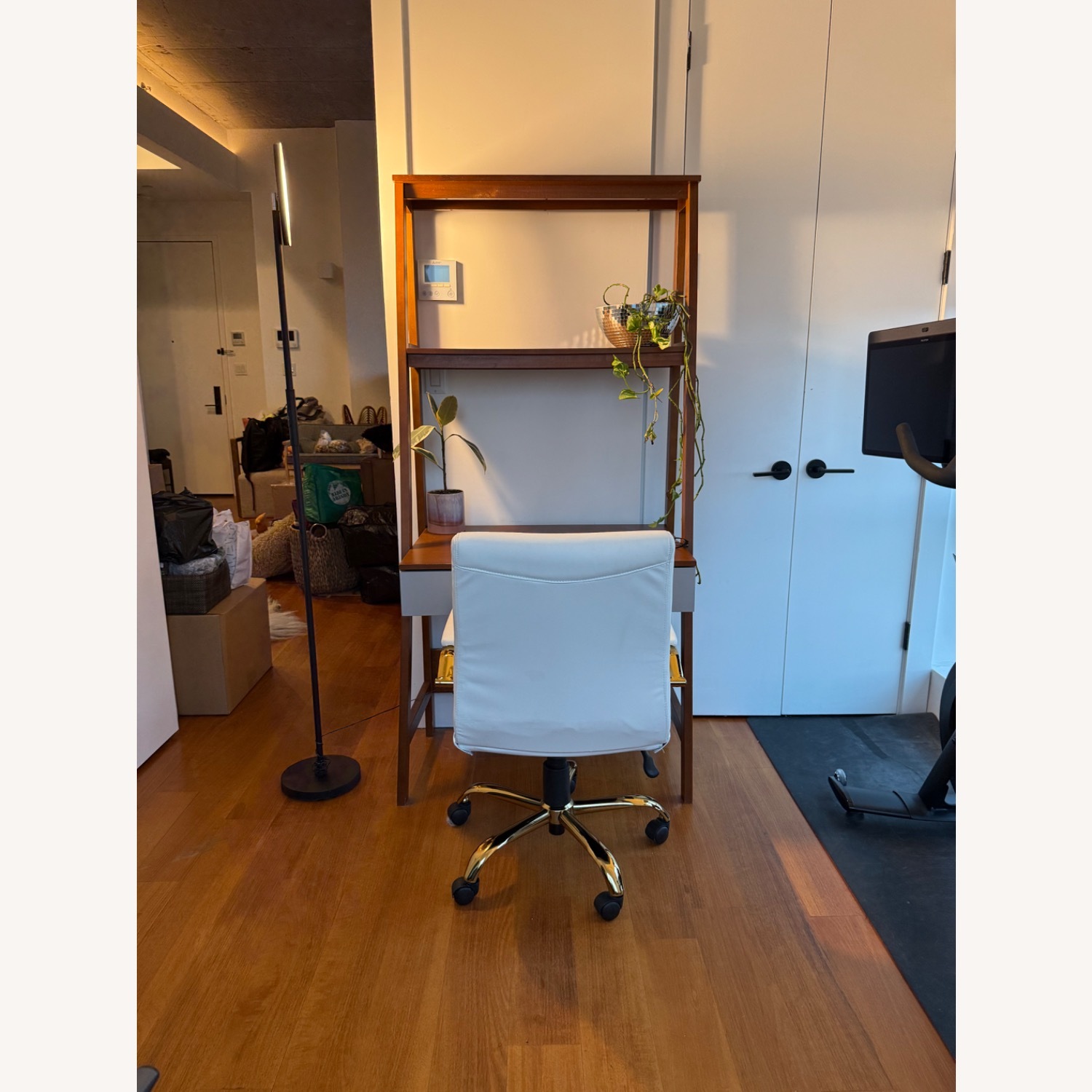 White Leather Office Chair - image-8