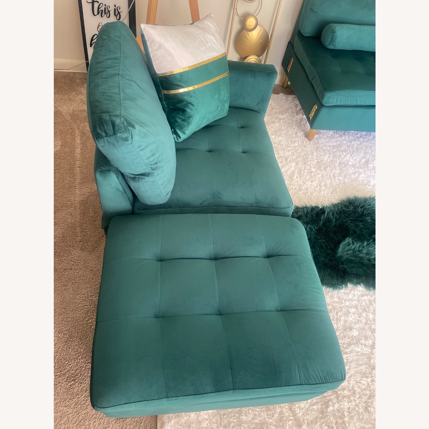 Wayfair Emerald Green Sectional - image-4