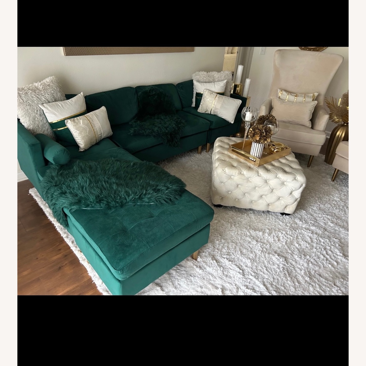 Wayfair Emerald Green Sectional - image-1