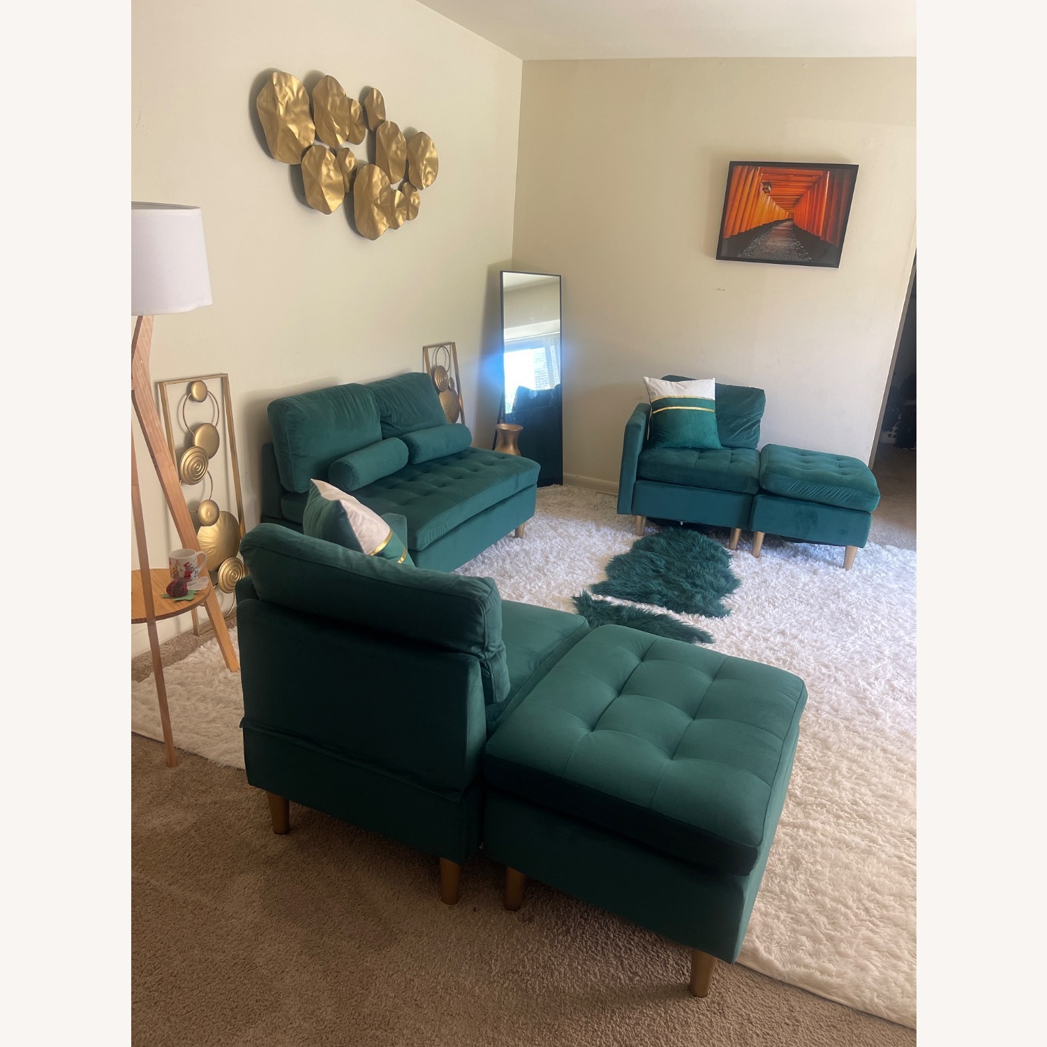 Wayfair Emerald Green Sectional - image-3
