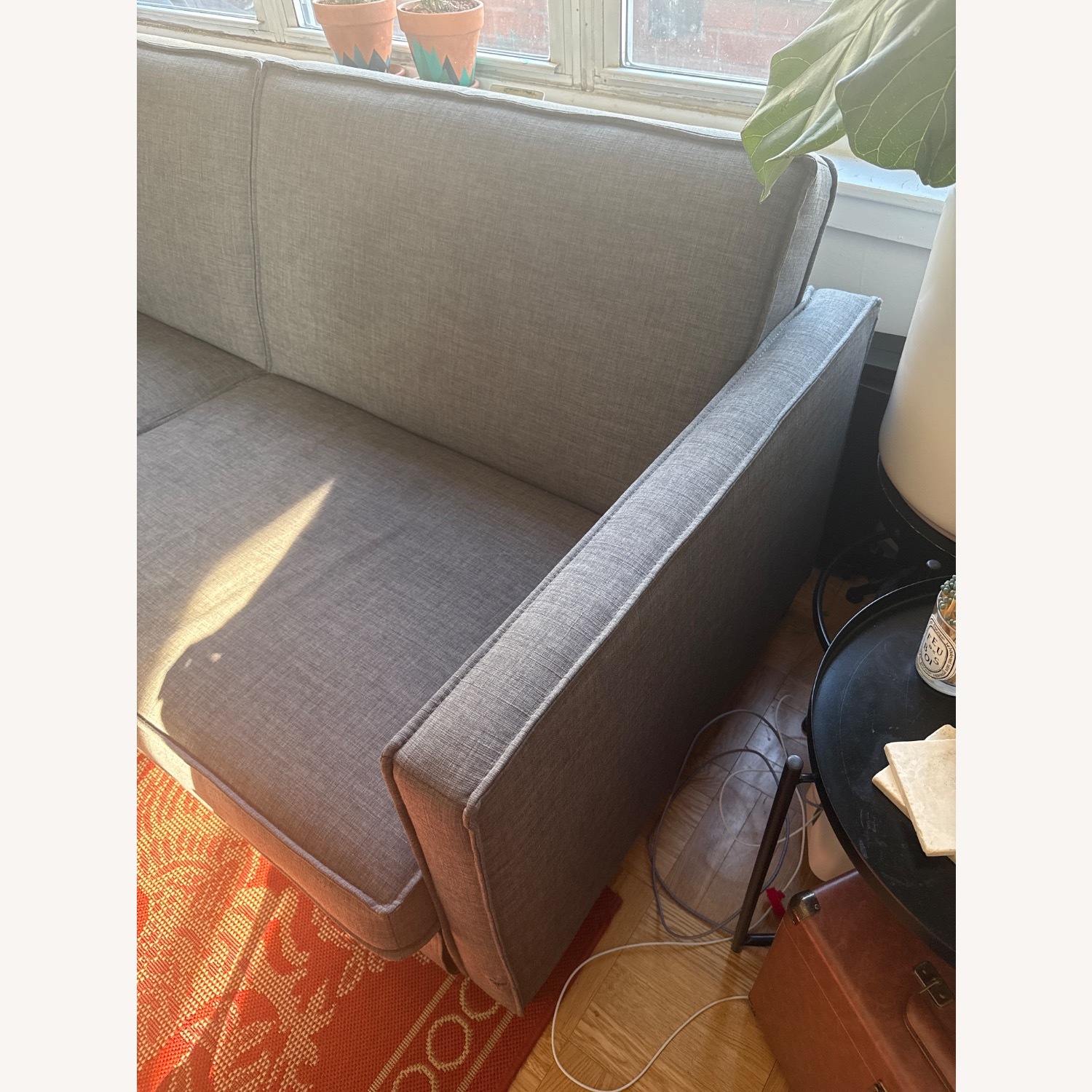 World Market Charcoal Gray Nolee Folding Sofa Bed - image-3
