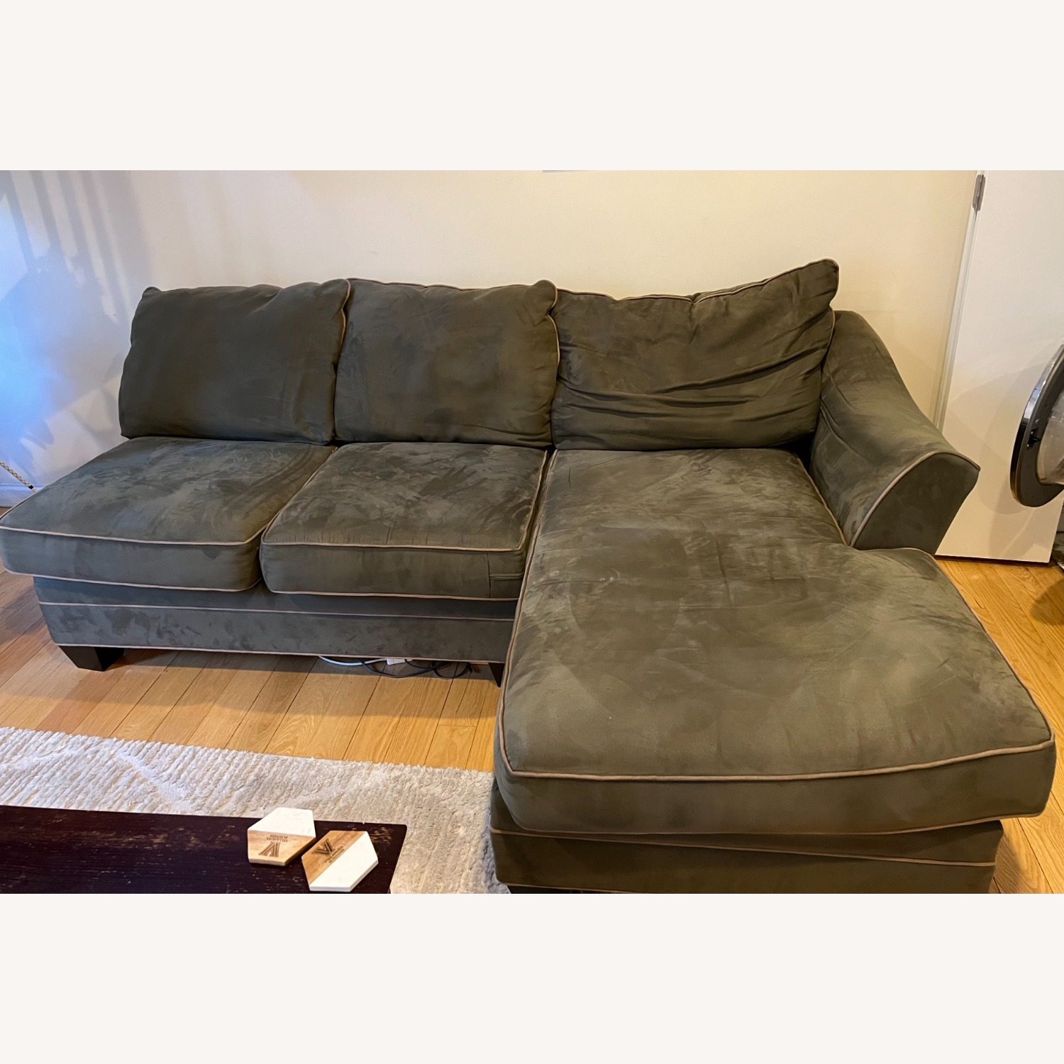 H.M. Richards Green Sectional with Cuddler - image-2