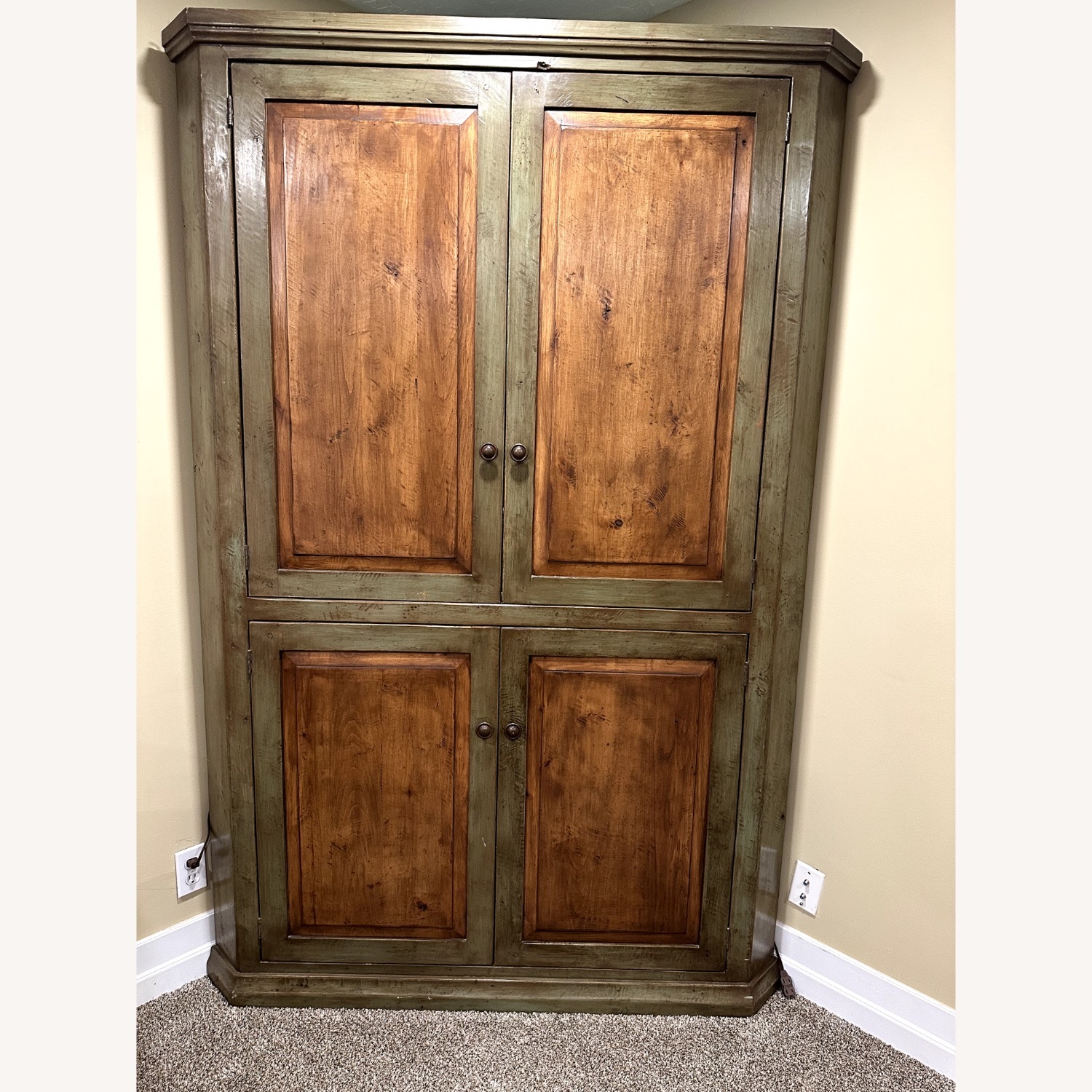 French Country Corner Cupboard - image-1