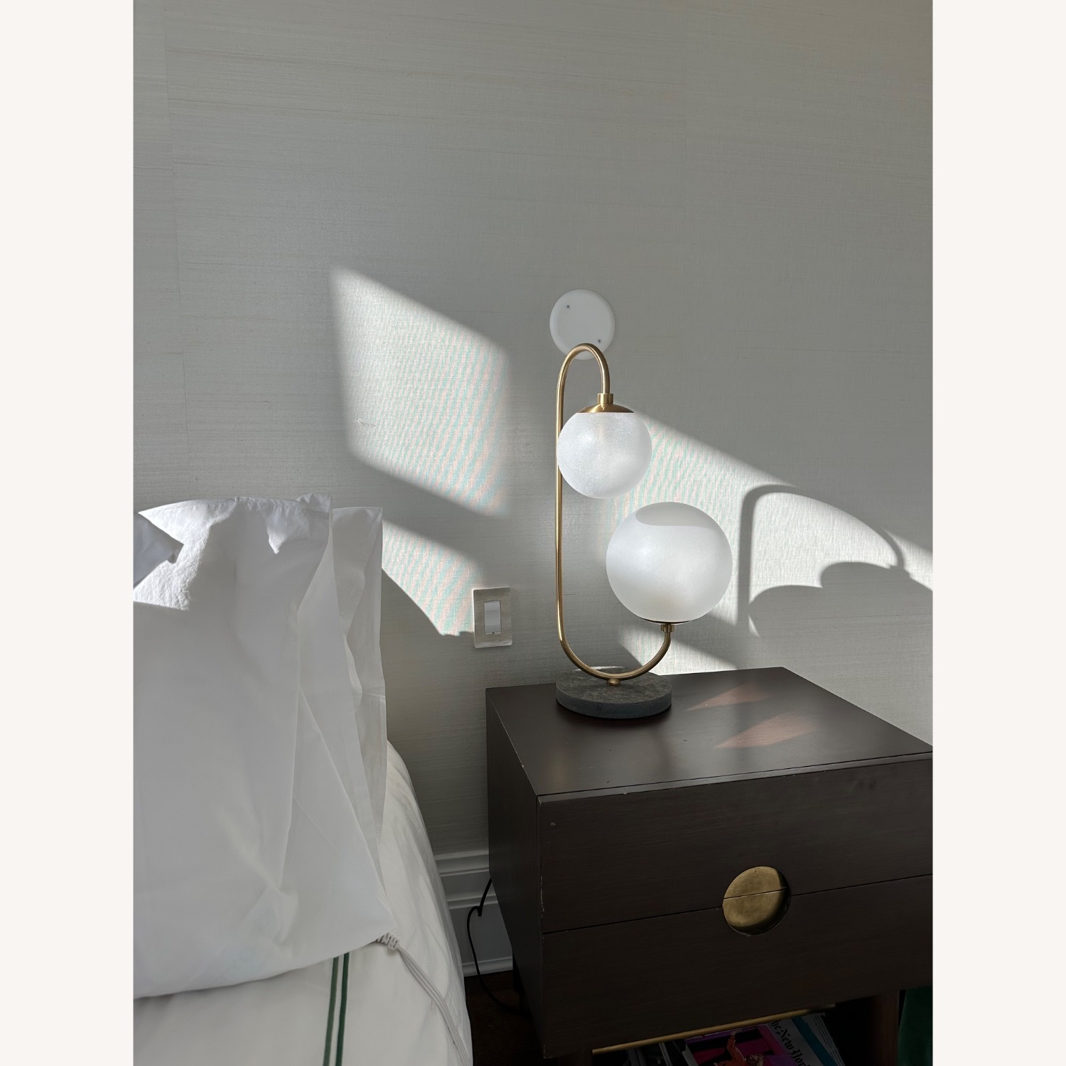 West Elm Asymmetrical Table Lamp - Antique Brass - image-2