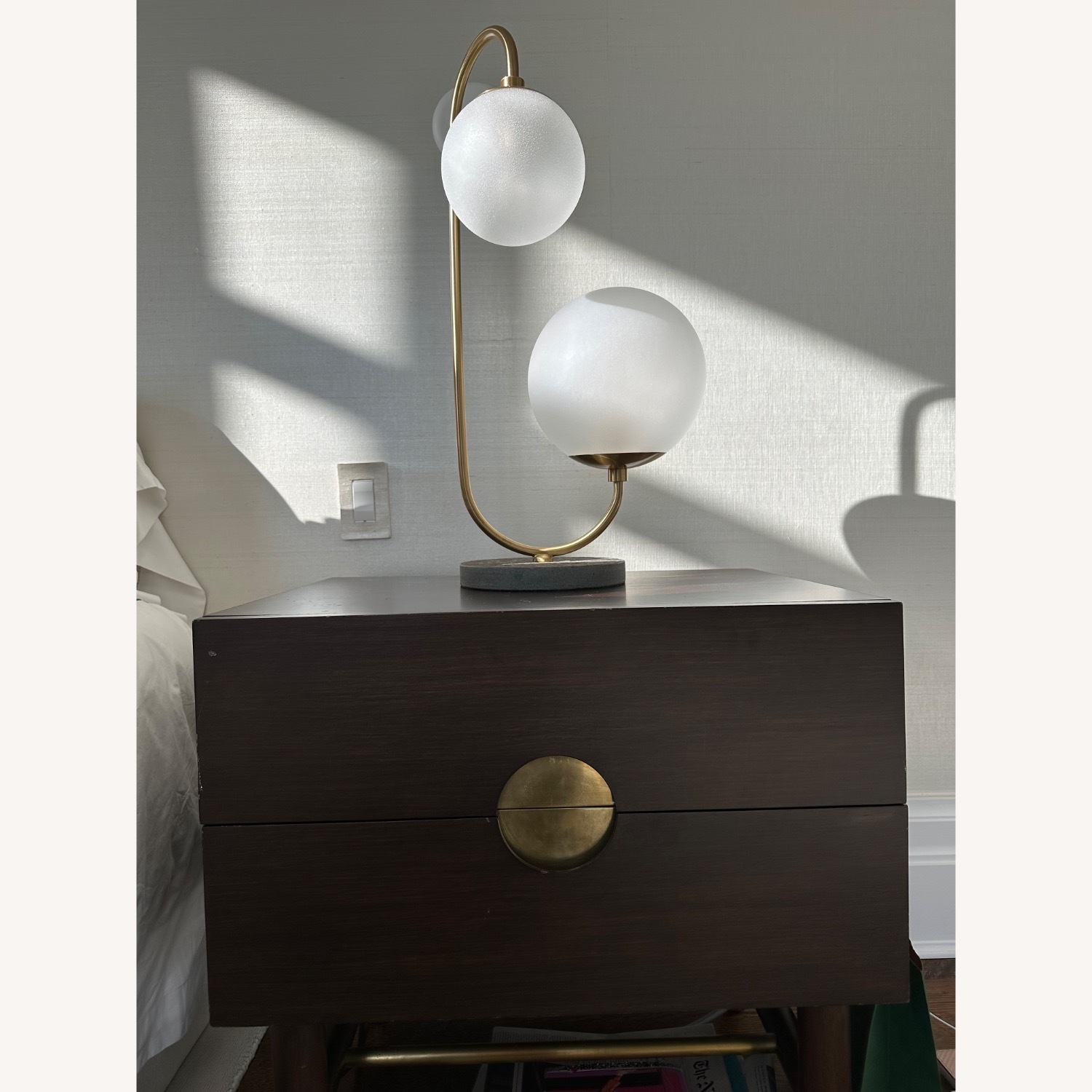 West Elm Asymmetrical Table Lamp - Antique Brass - image-1