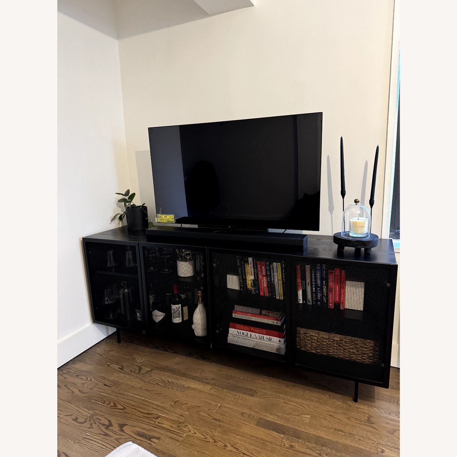 CB2 Trace 71" Black Wire Mesh Credenza - image-4