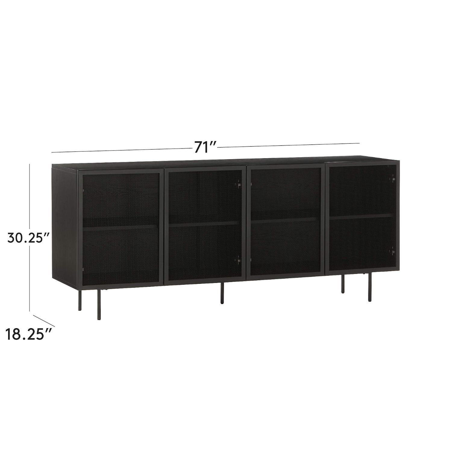 CB2 Trace 71" Black Wire Mesh Credenza - image-1