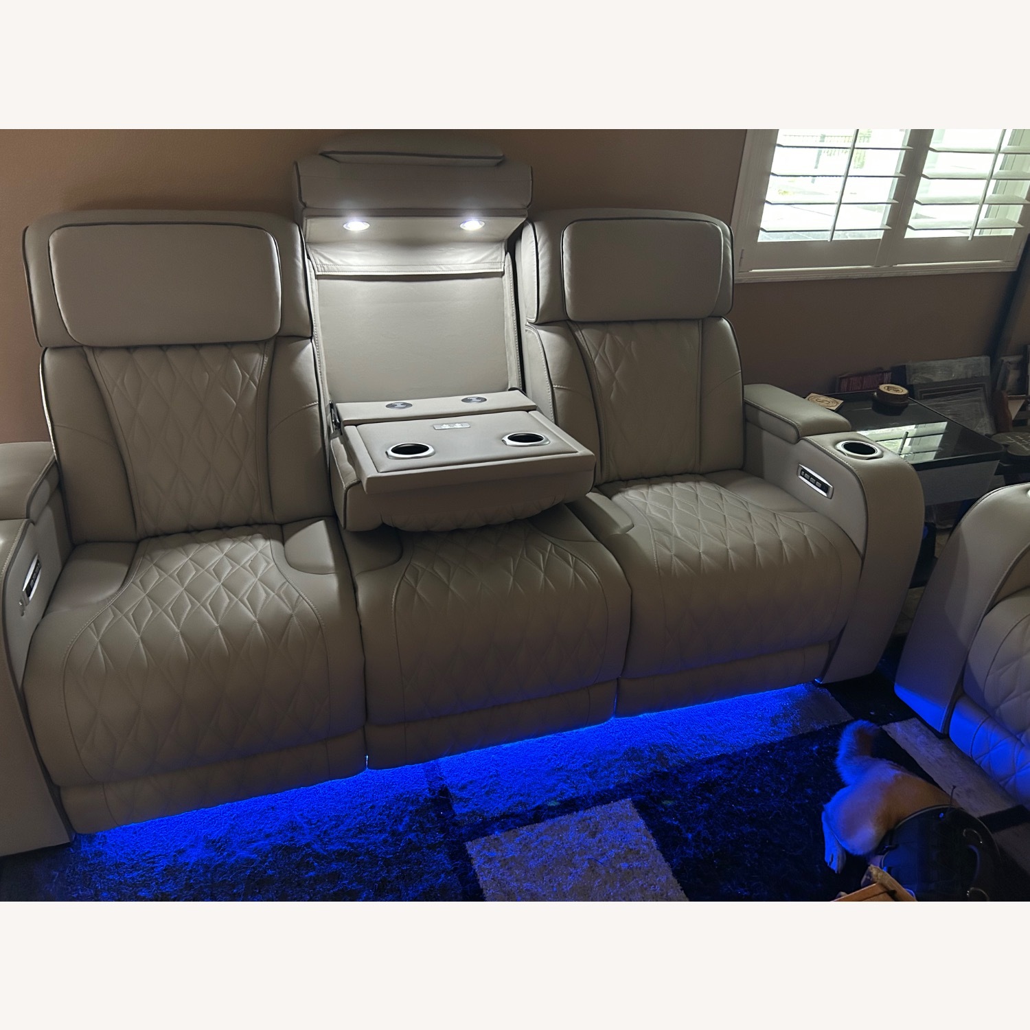 3 Seat Leather Sofa - image-1