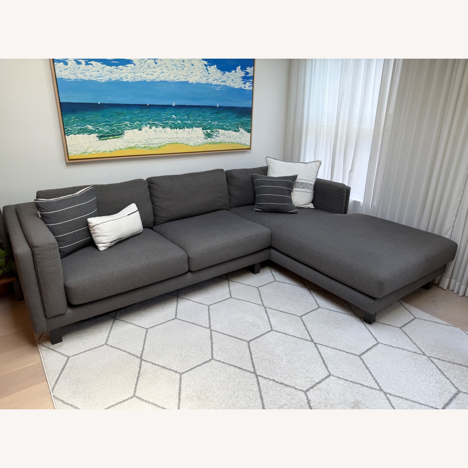 Room & Board Holden Sofa with Chaise 114” Gray - image-1